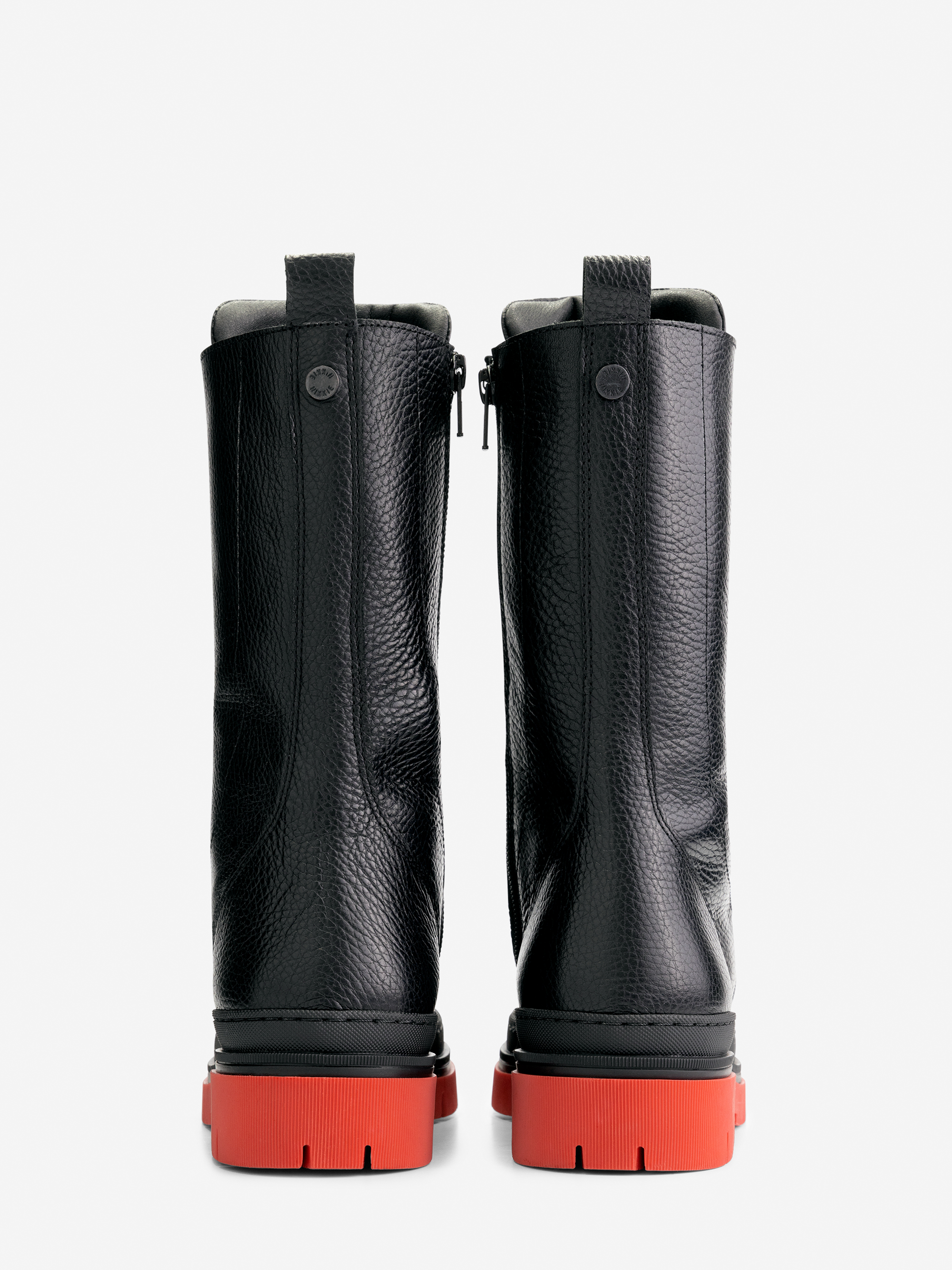 High Leather Boots with colored sole