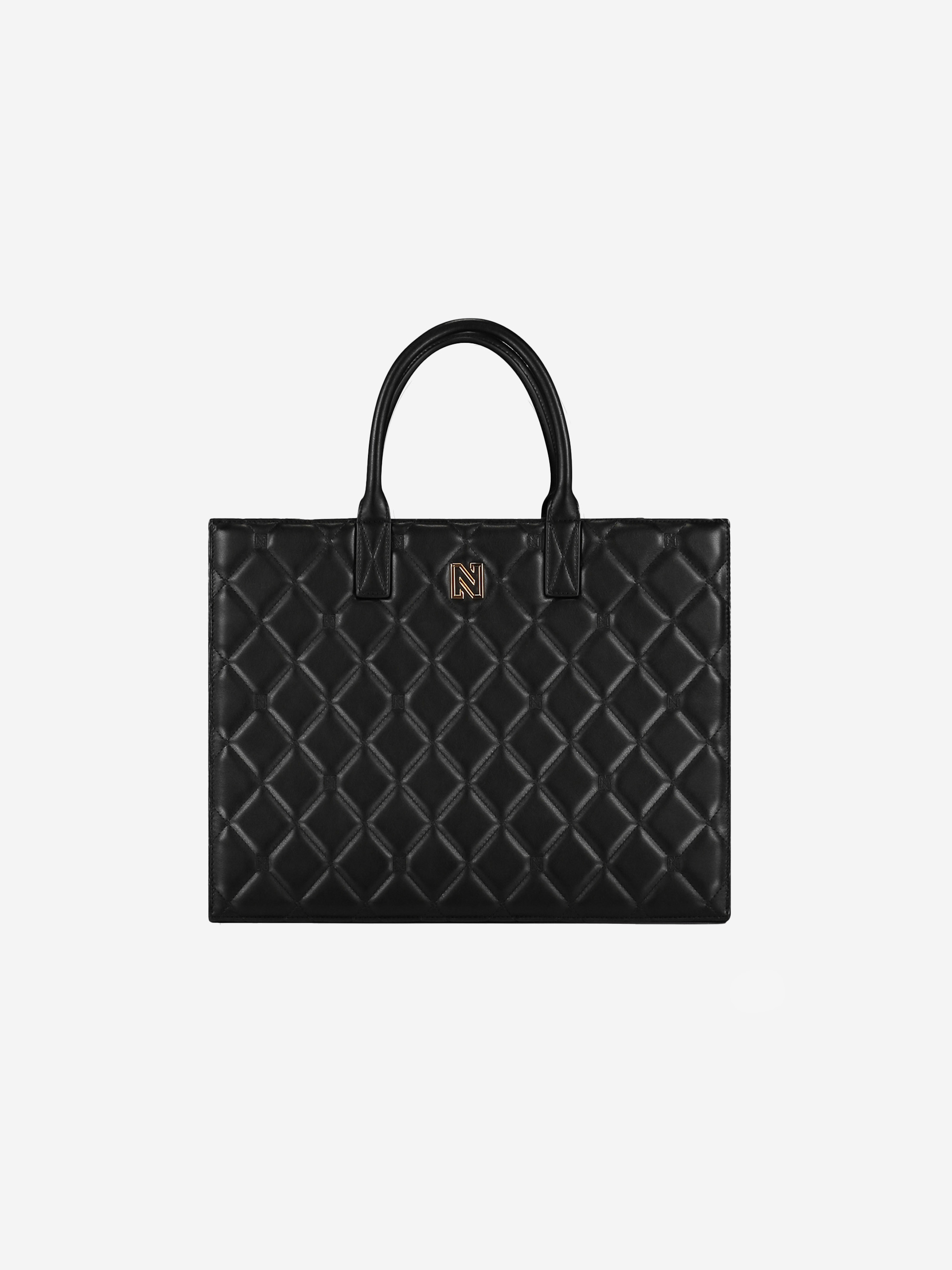 Padded shopper with logo pattern