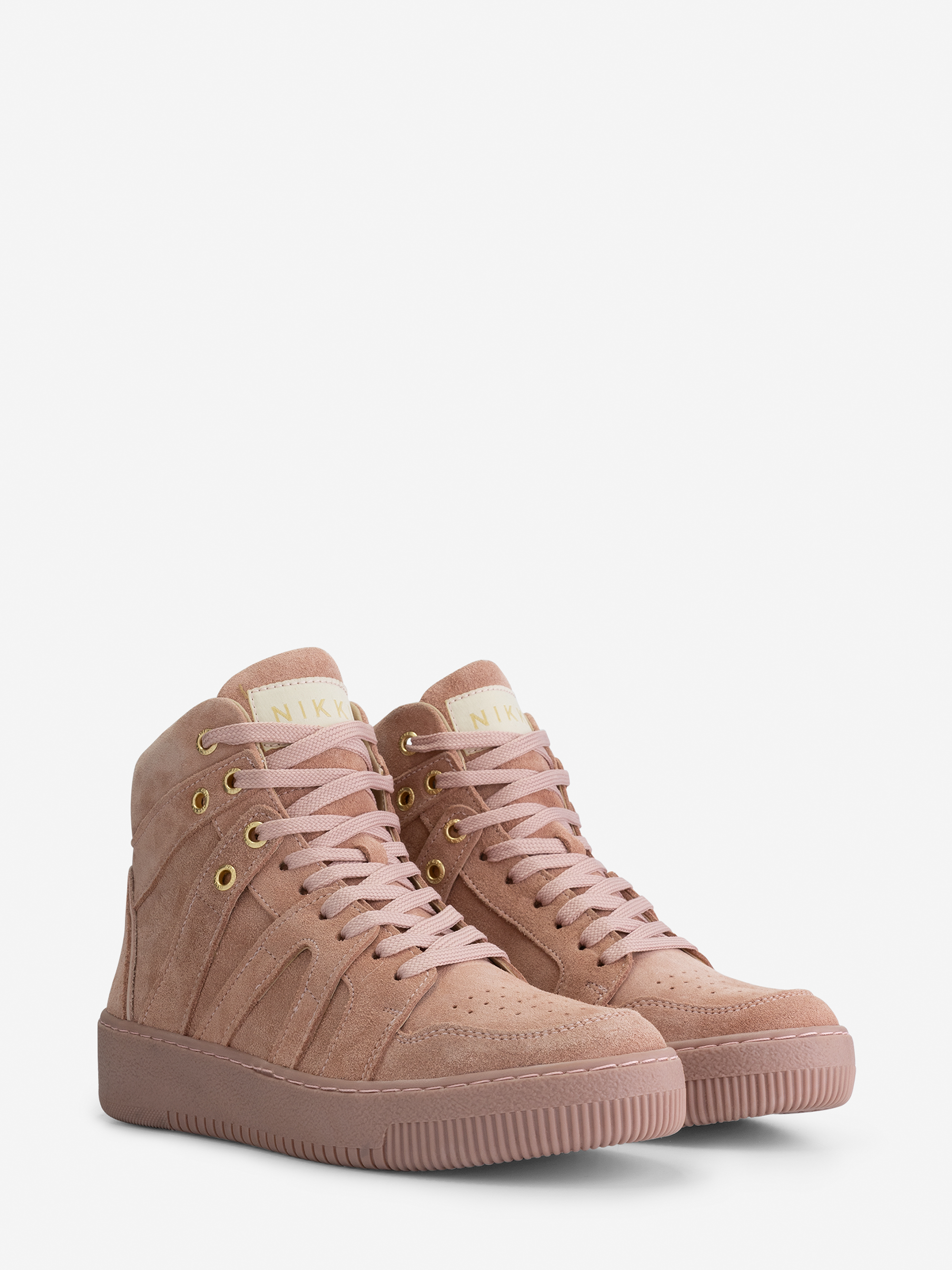 High suede-look sneakers