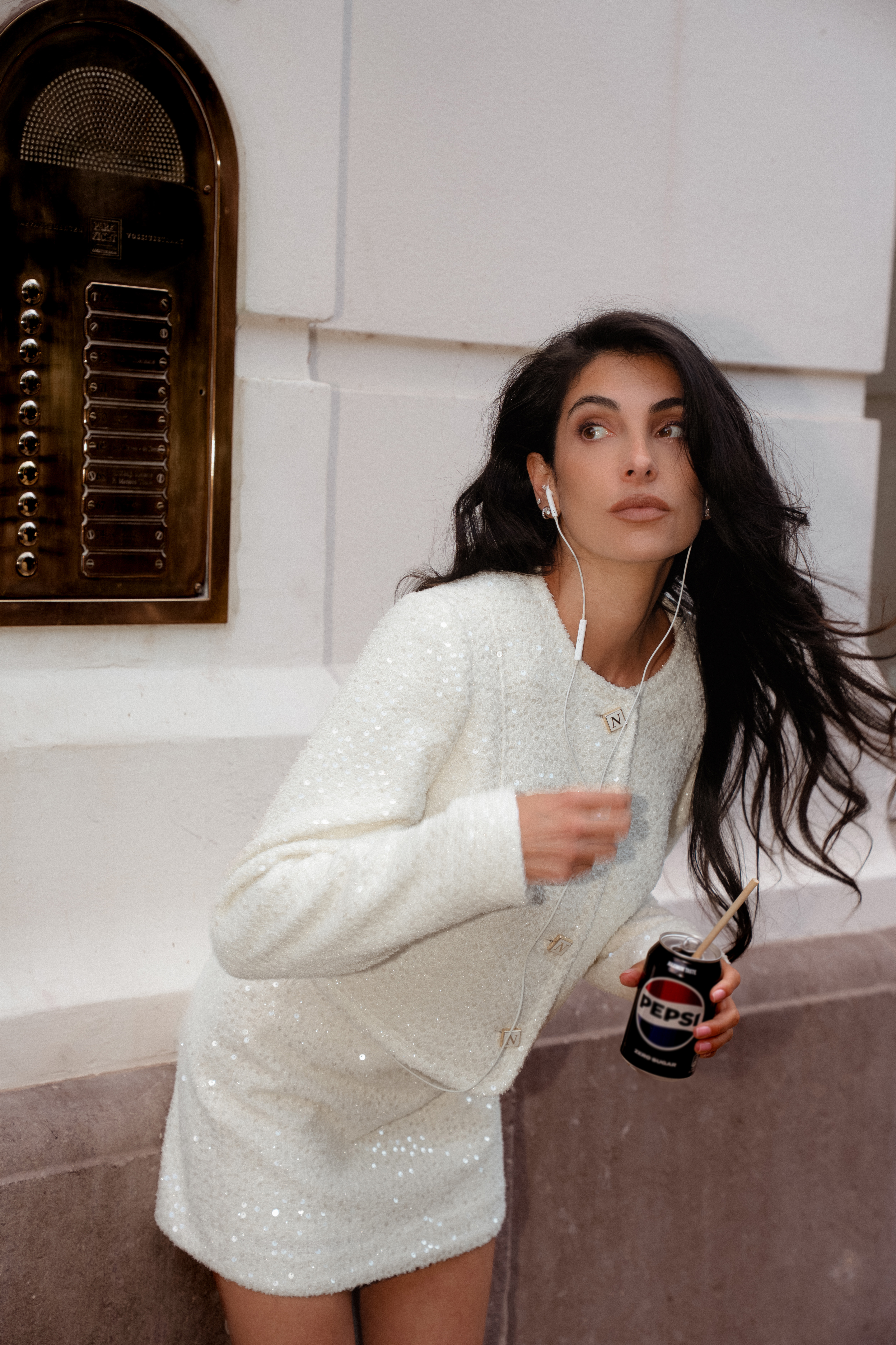 Tweed jacket with sequins