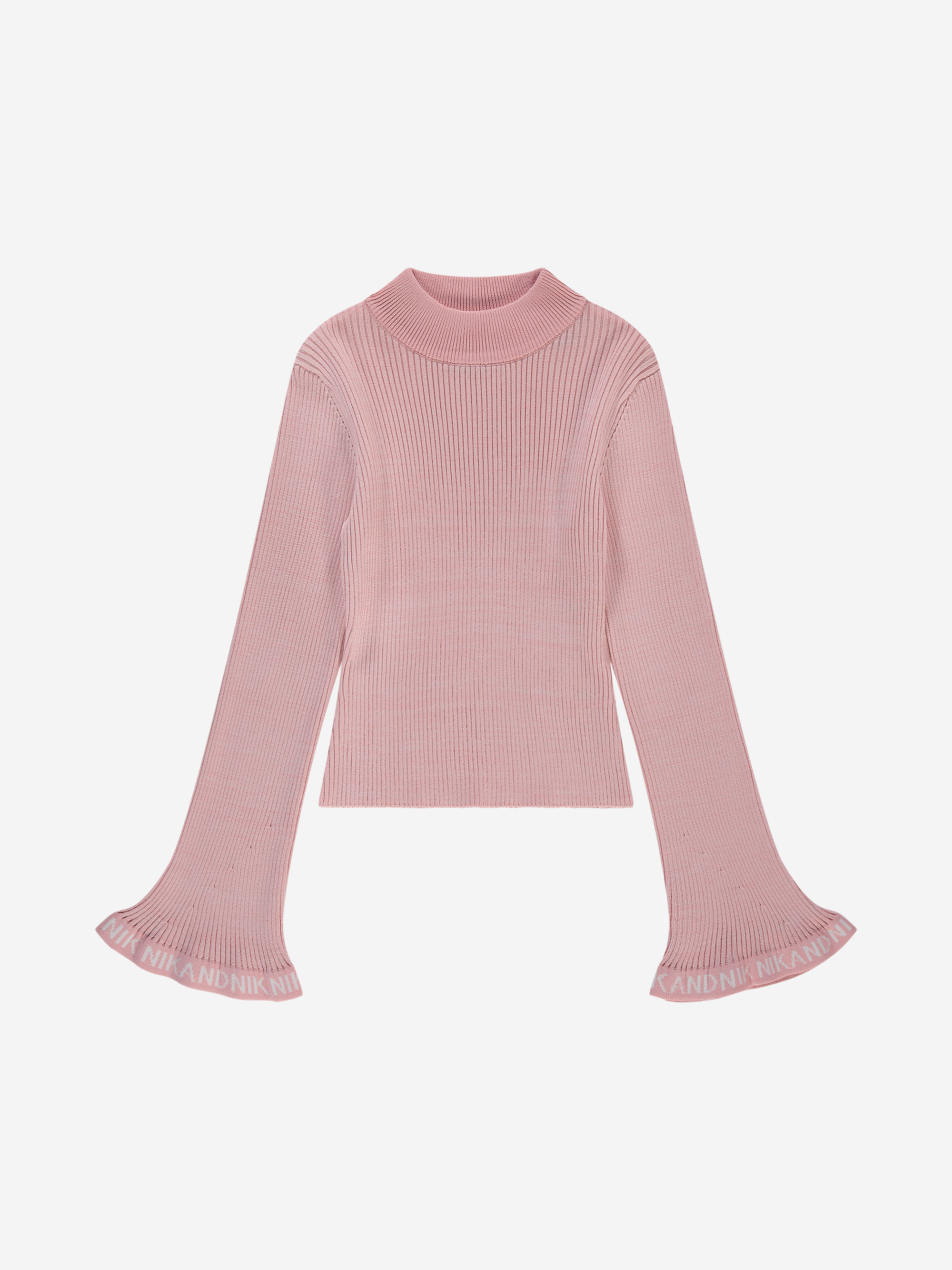 Ribbed sweater with flared sleeves