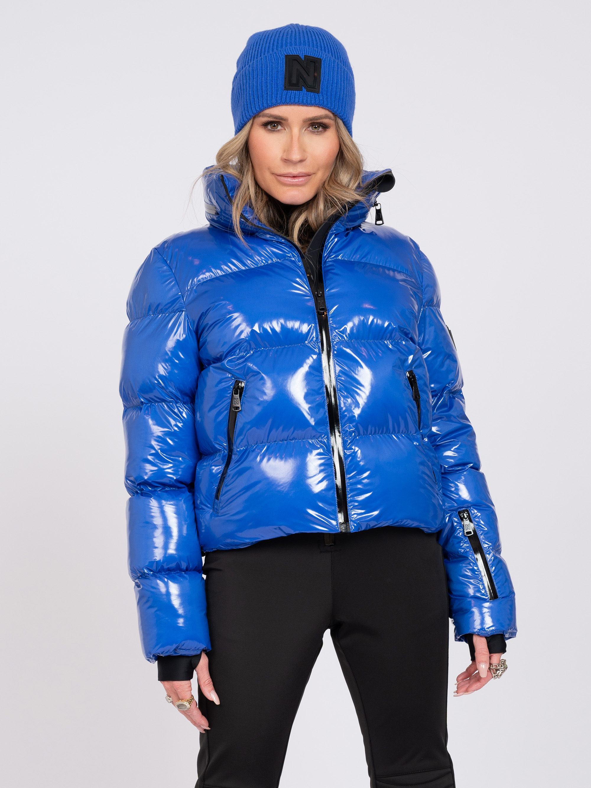 Ski jas met metallic look 
