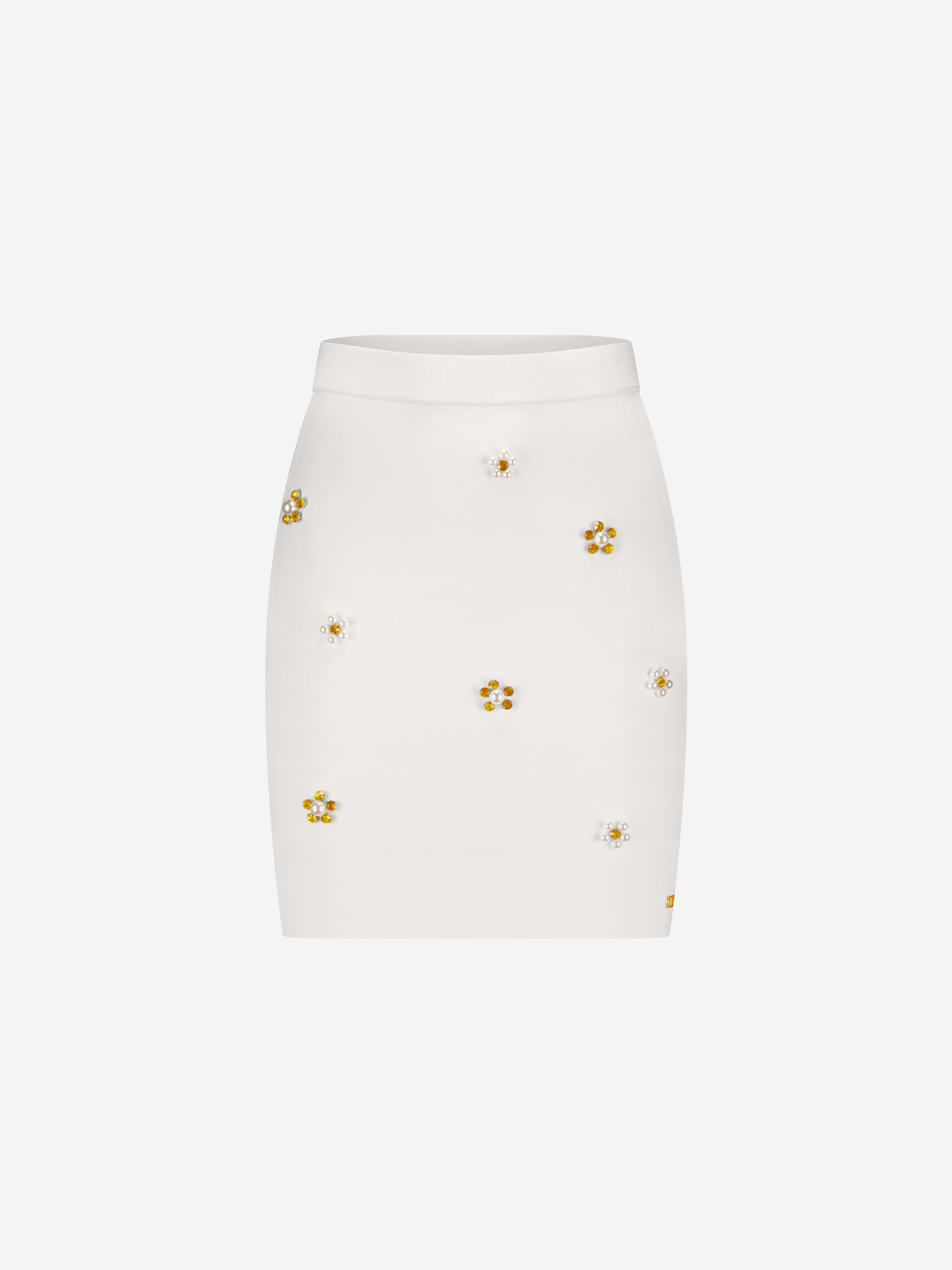Rok met strass-steentjes en parels