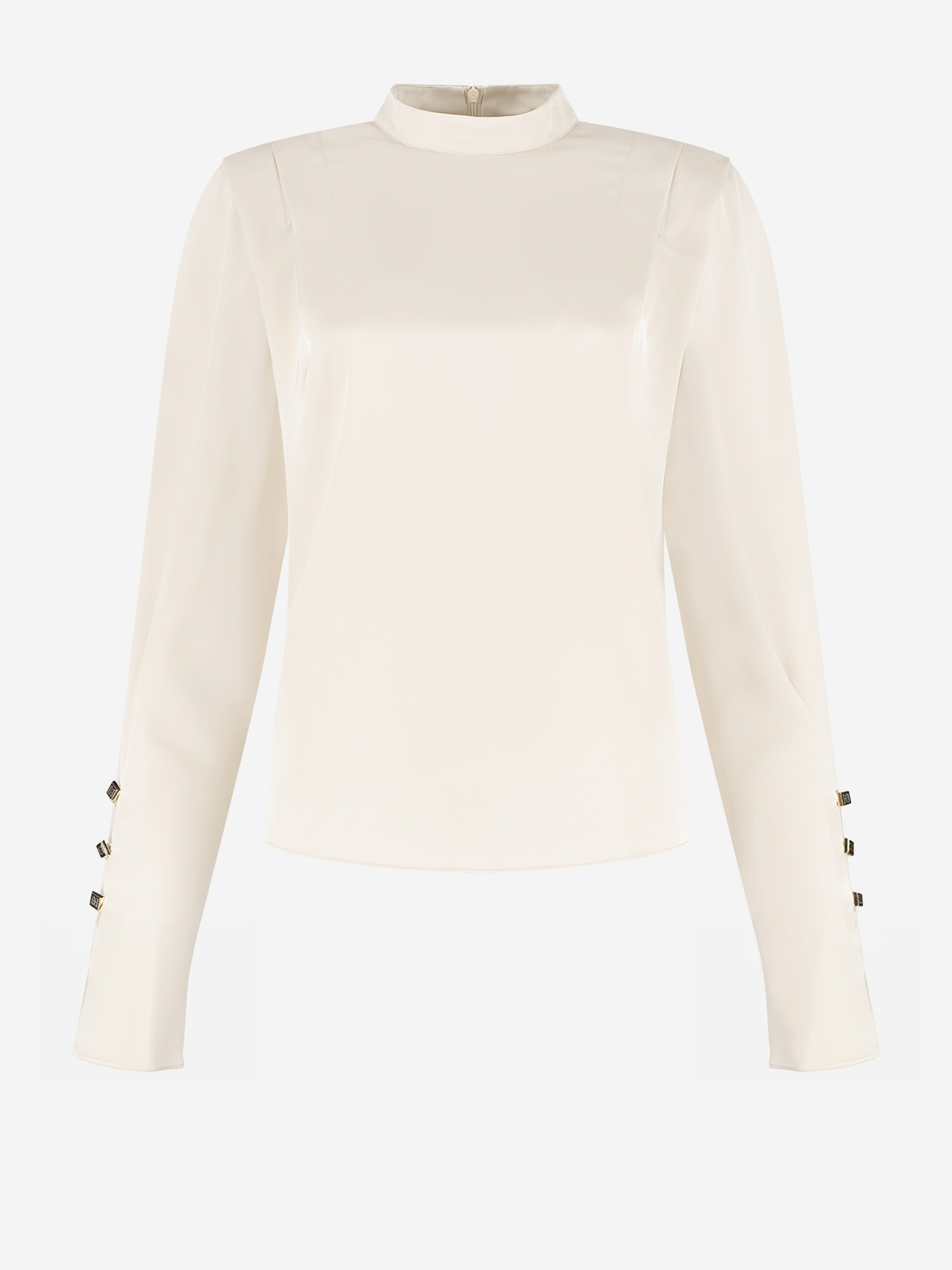 Satijnen look blouse met flared mouwen
