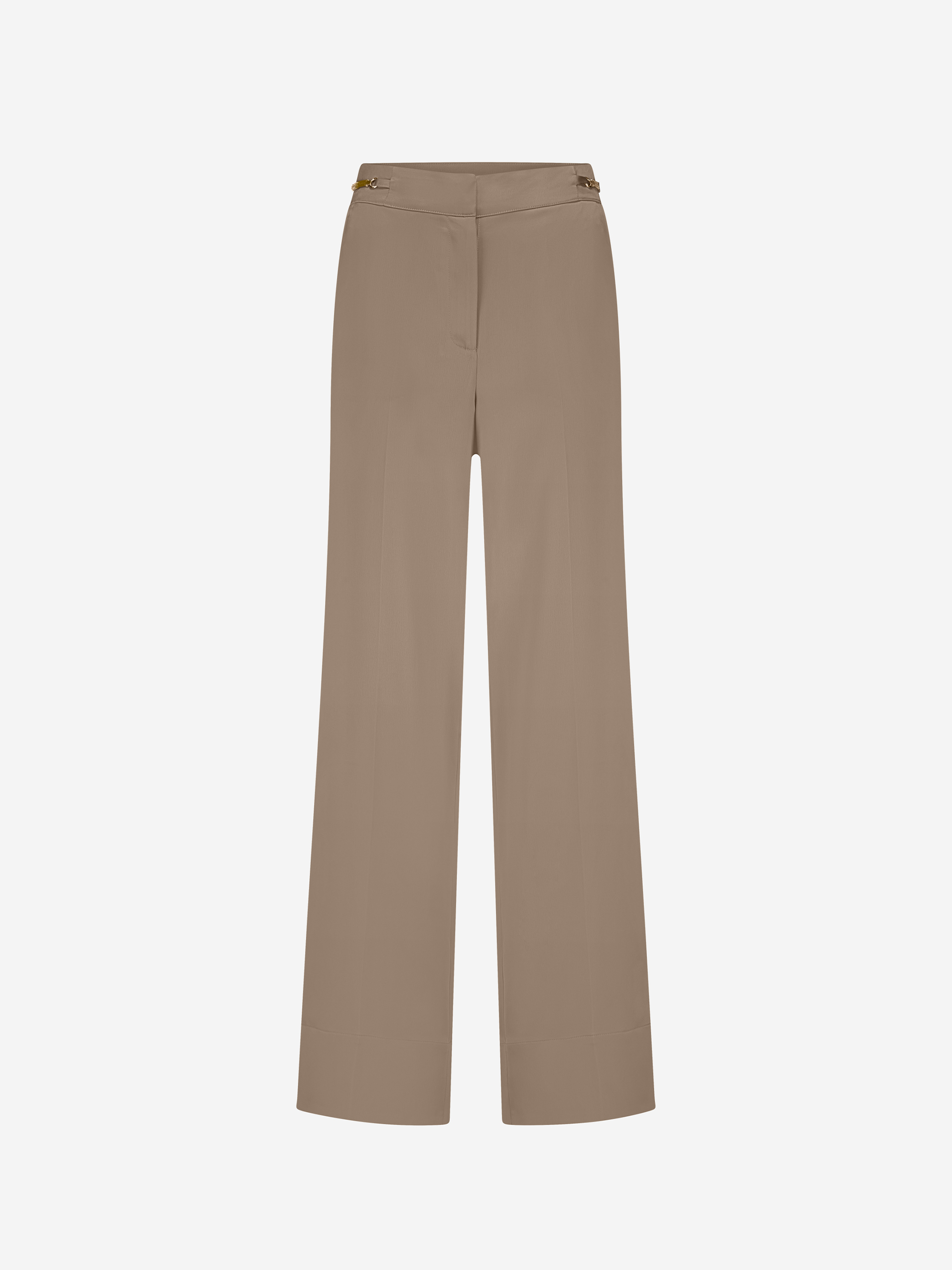 Satijnen pantalon met ketting detail