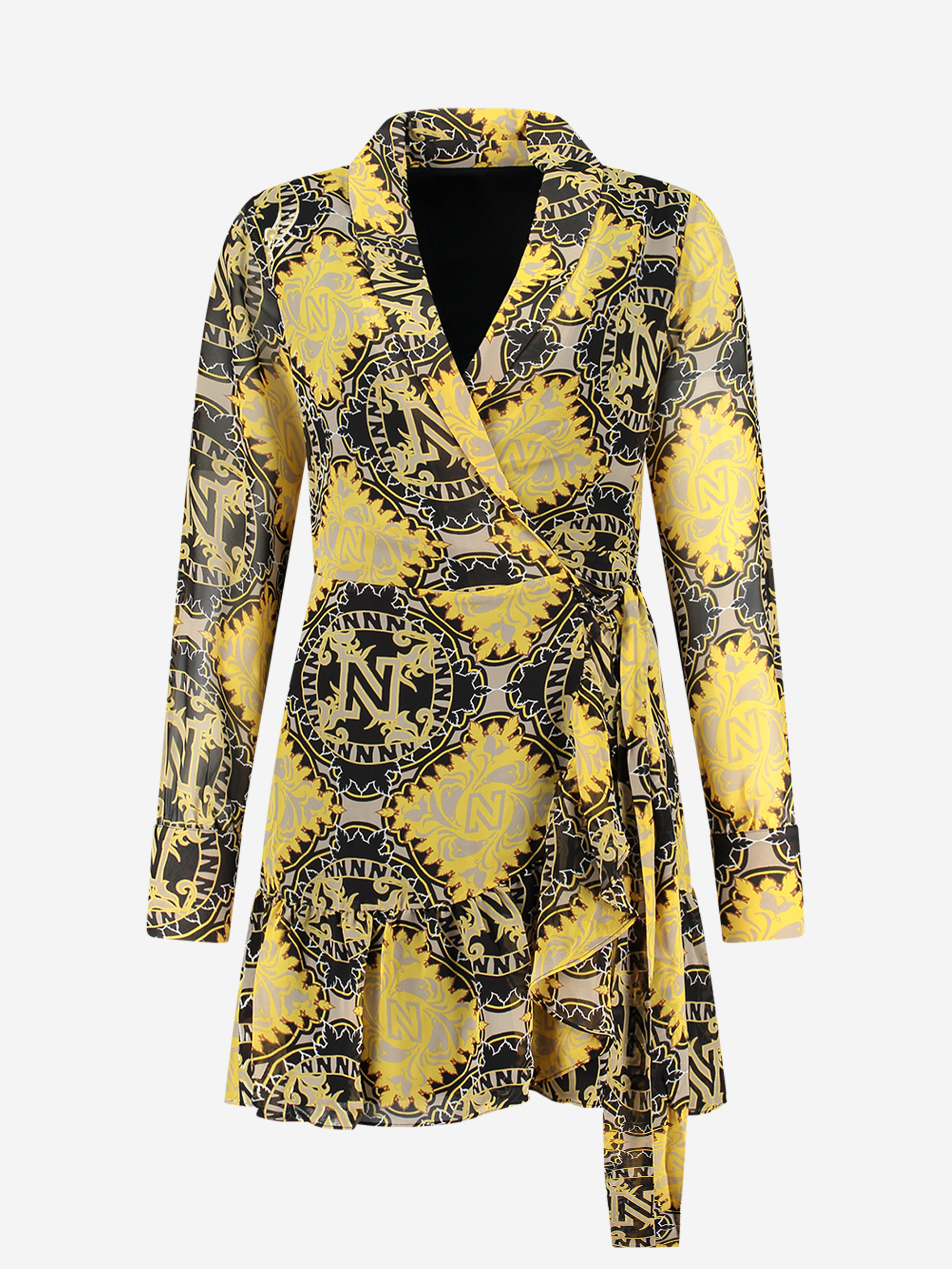 Wrap dress with print