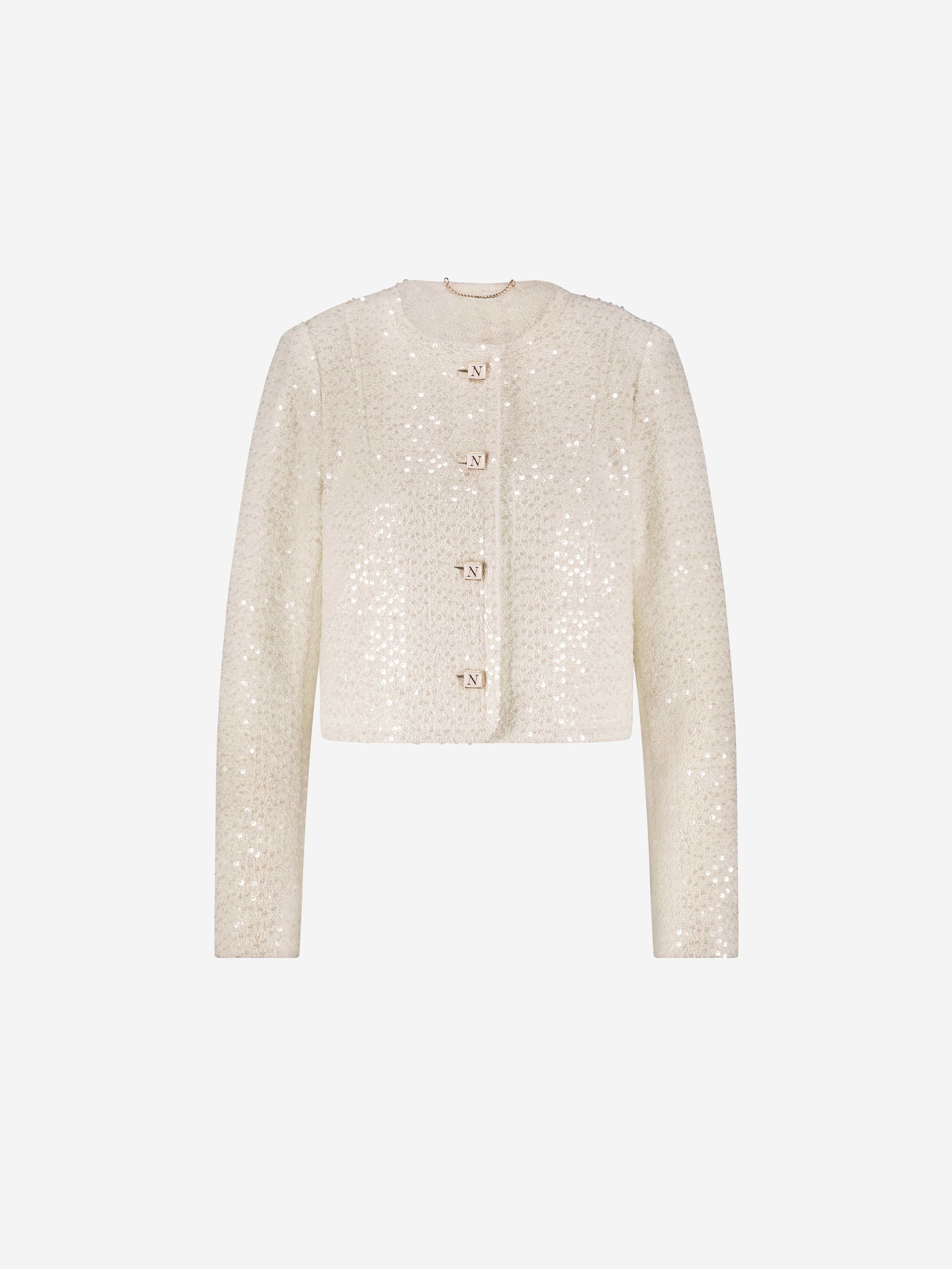Tweed jack met pailletten