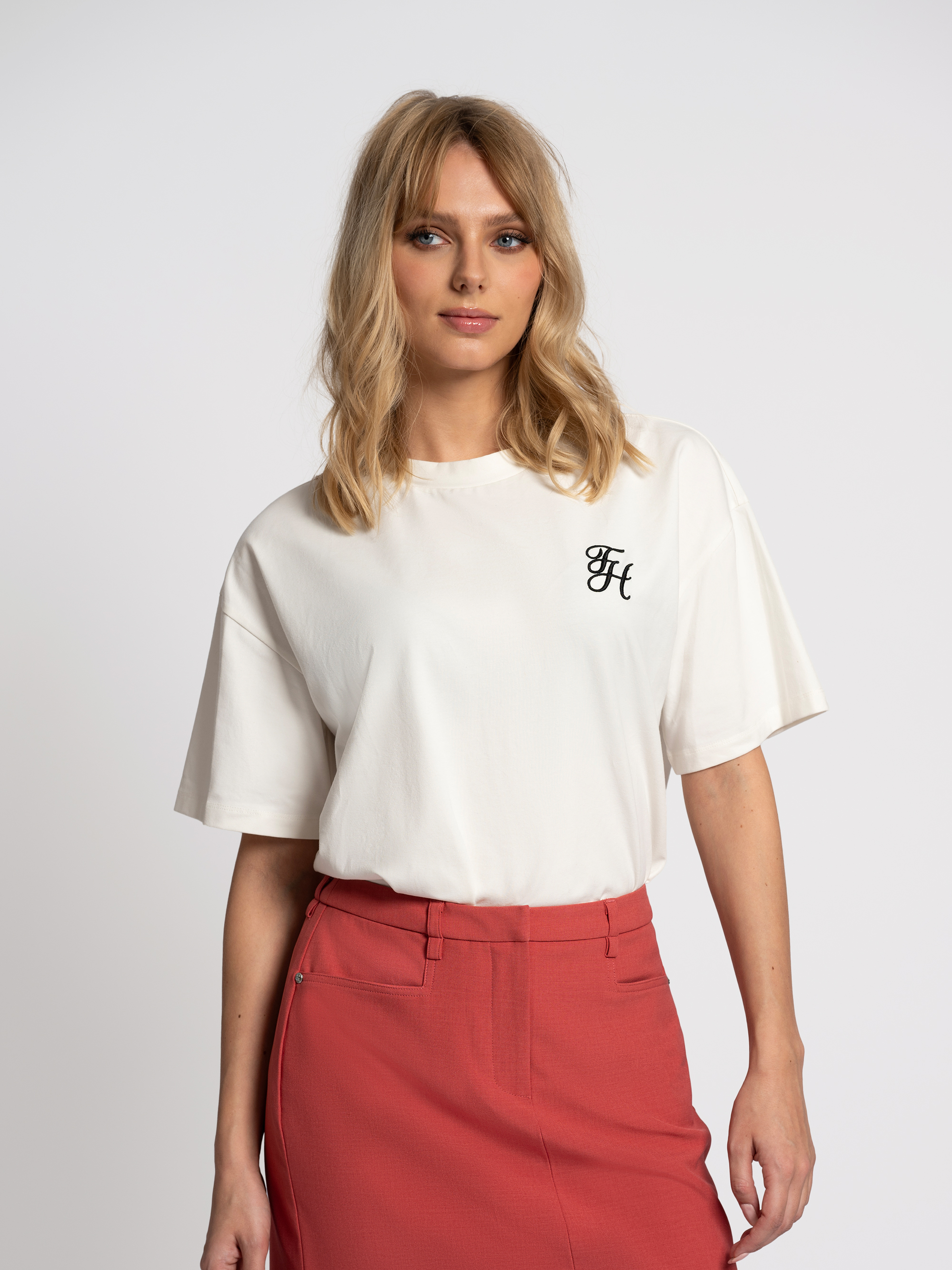T-shirt met logo print op rug
