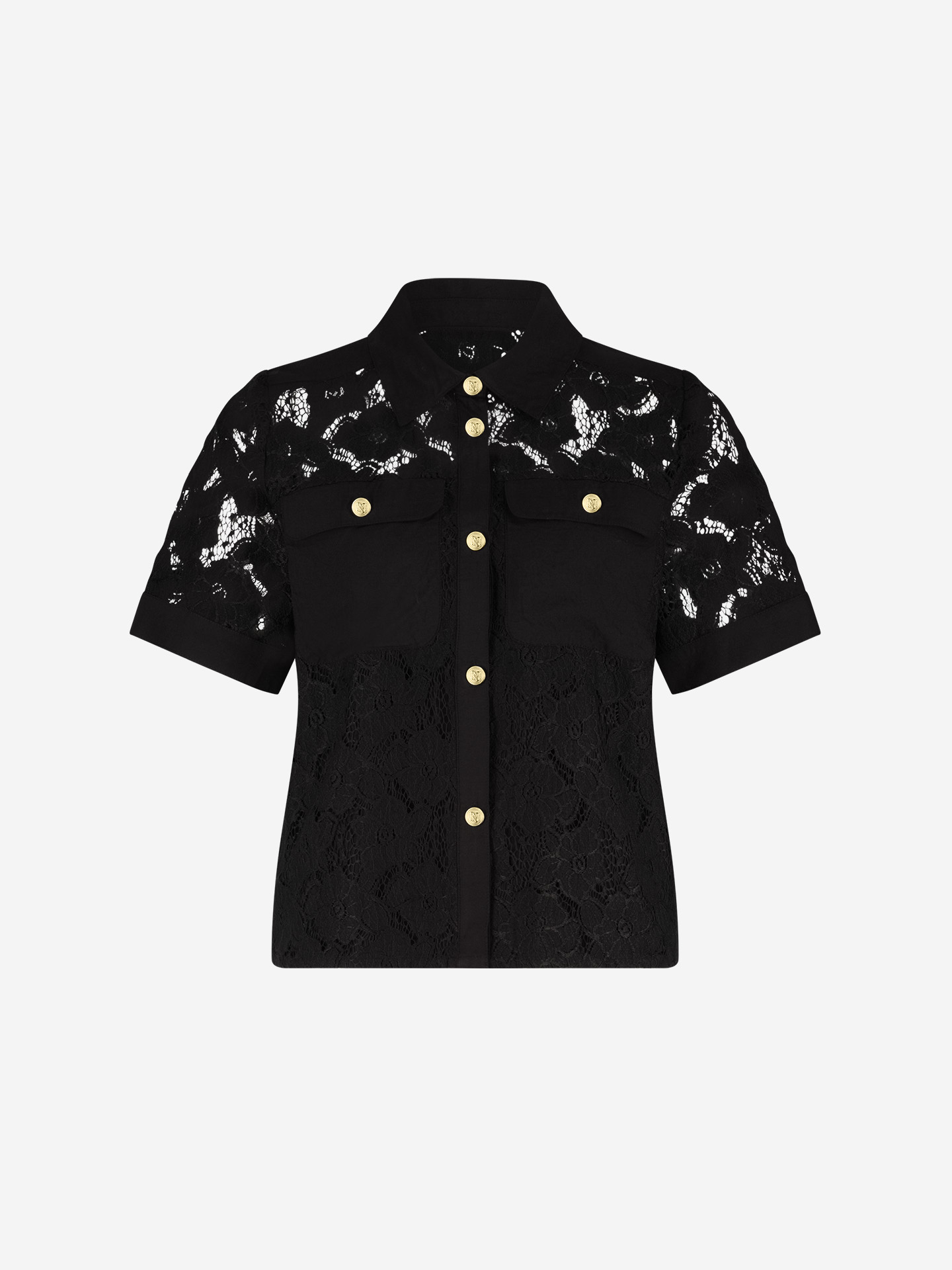 Opengebreide blouse met bloemenpatroon