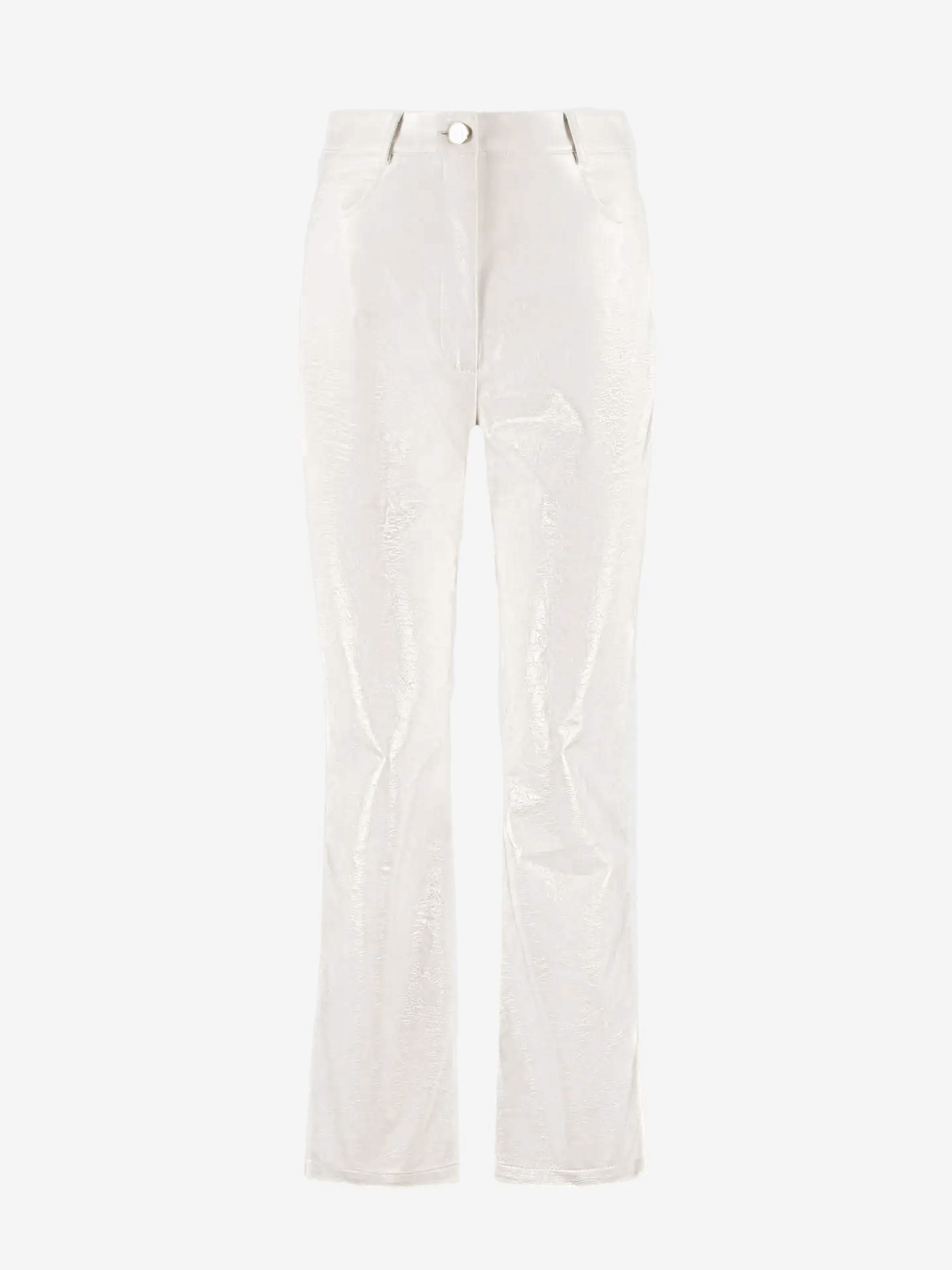 Broek van imitatieleer met craquelé patroon