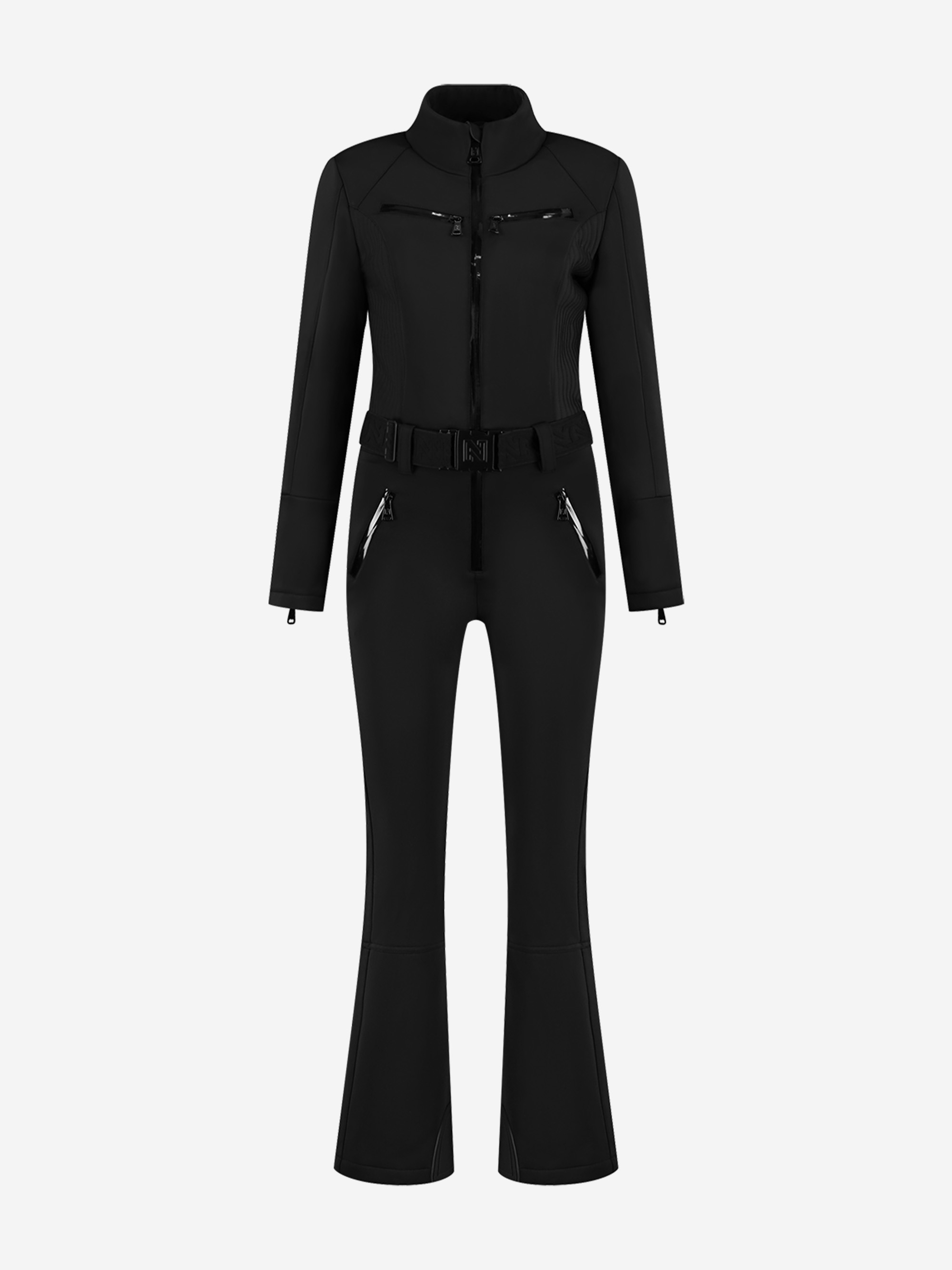Ski jumpsuit met elastische riem en opstaande kraag