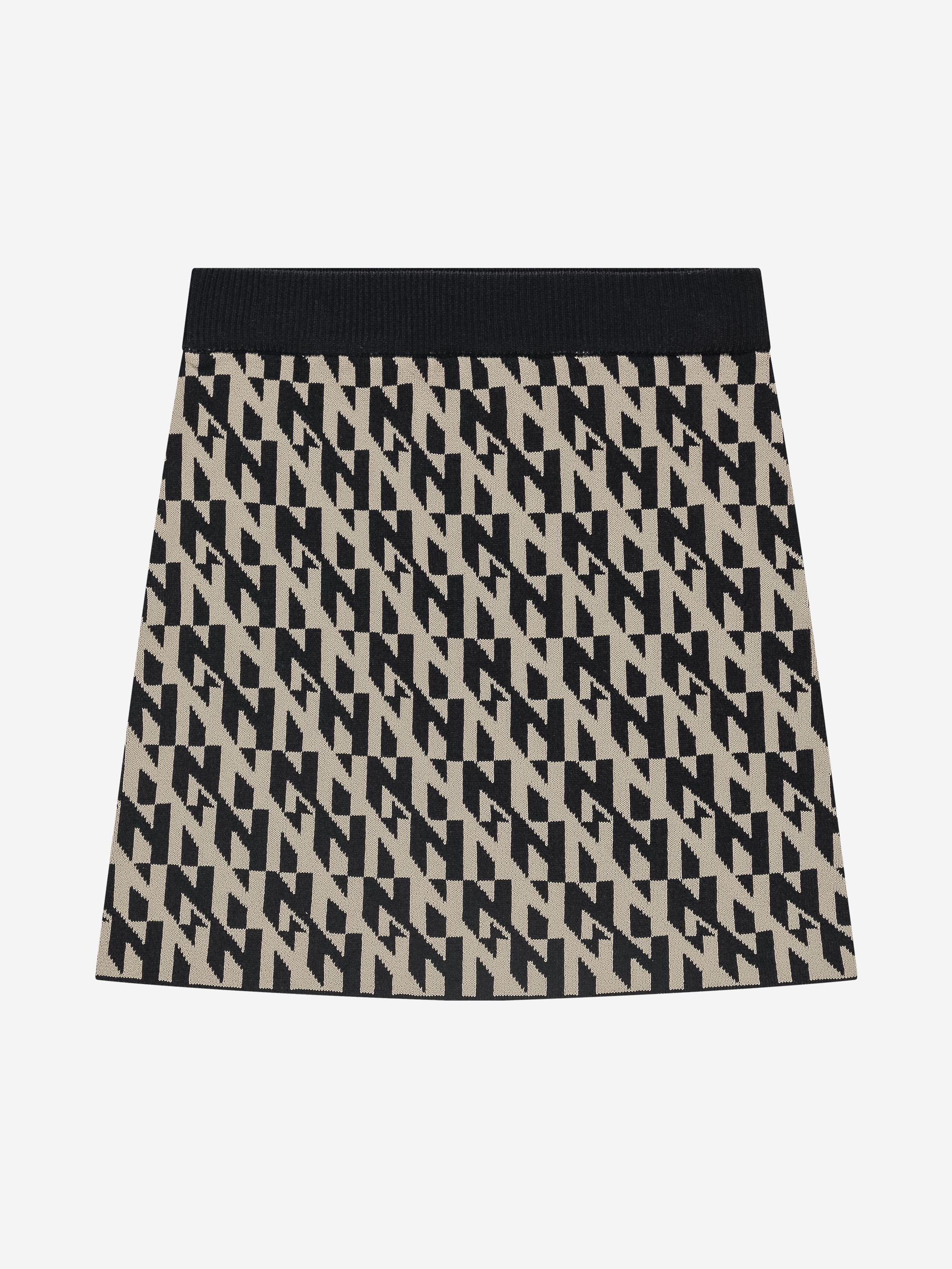 Fitted skirt with a logo pattern