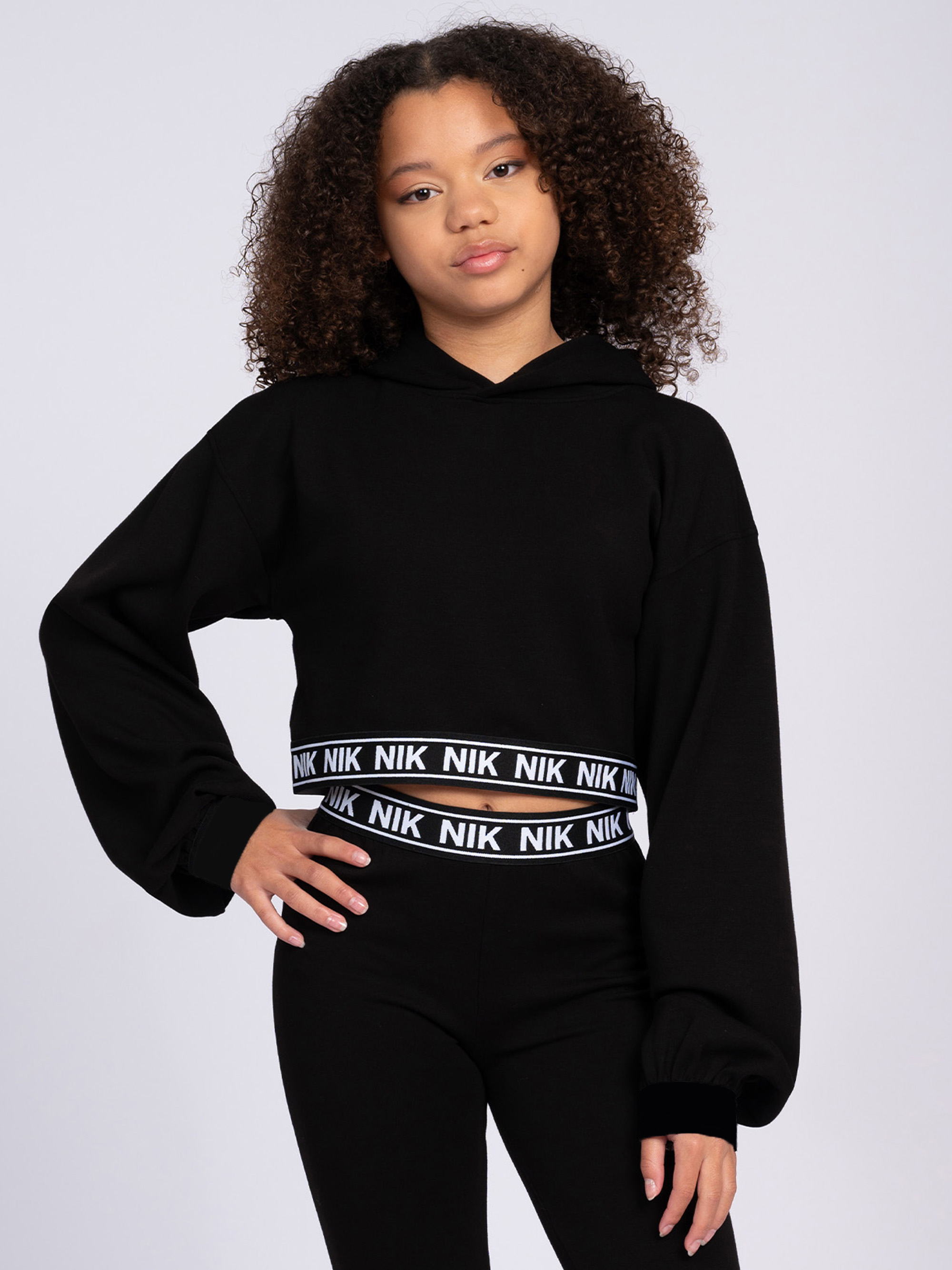 Cropped hoodie with NIK&NIK band