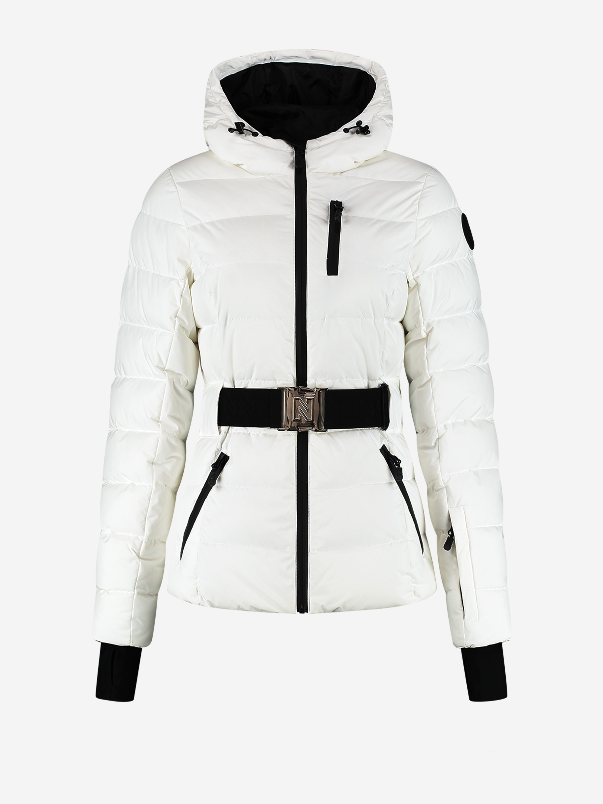 Ski jas met capuchon en elastische riem