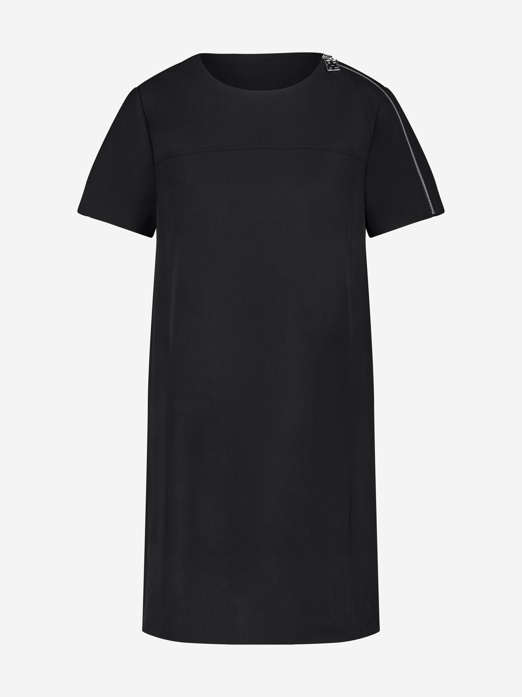 Loose-fitting dress with zipper detail at the shoulder