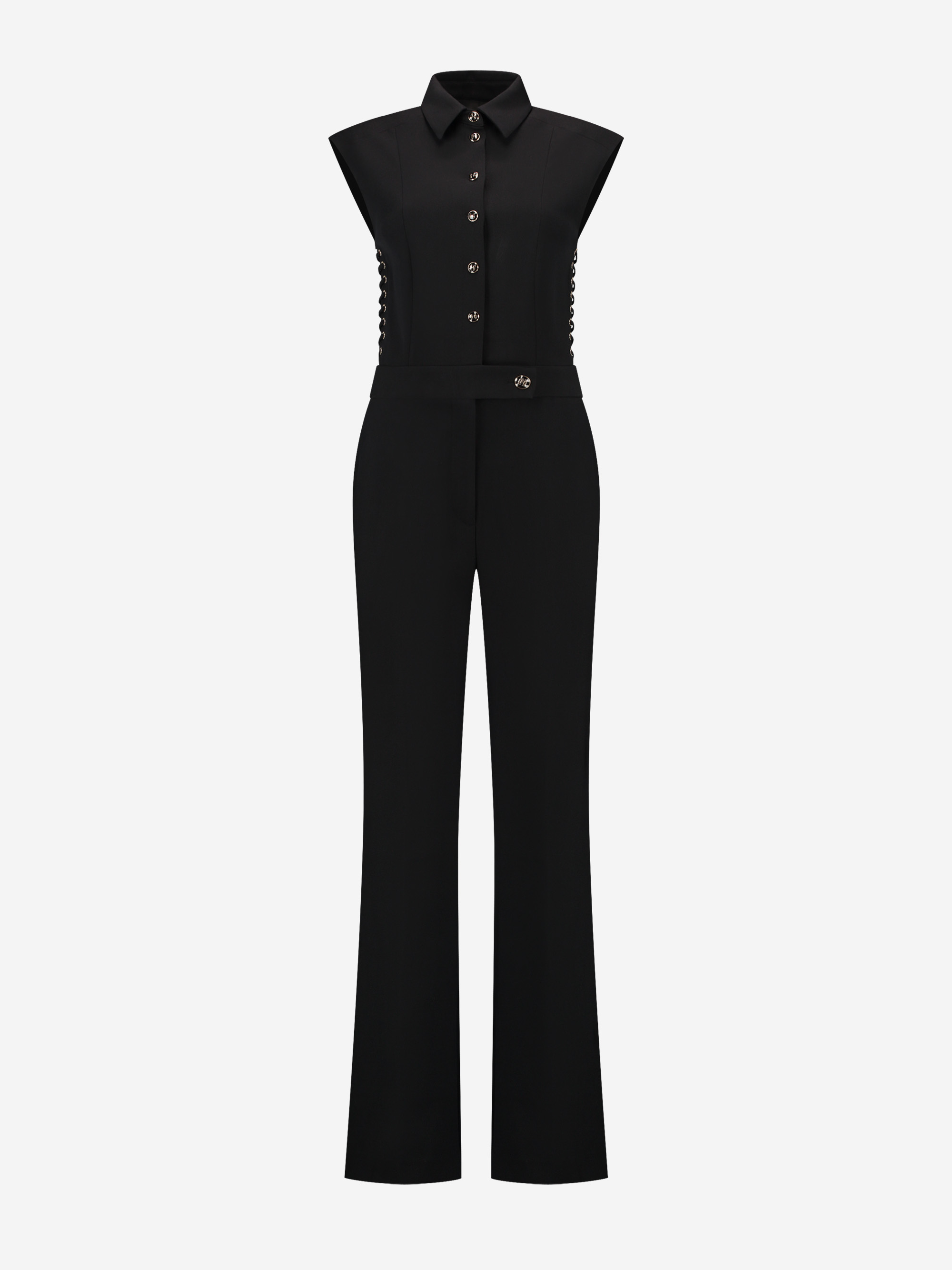 High waist jumpsuit with lace detail