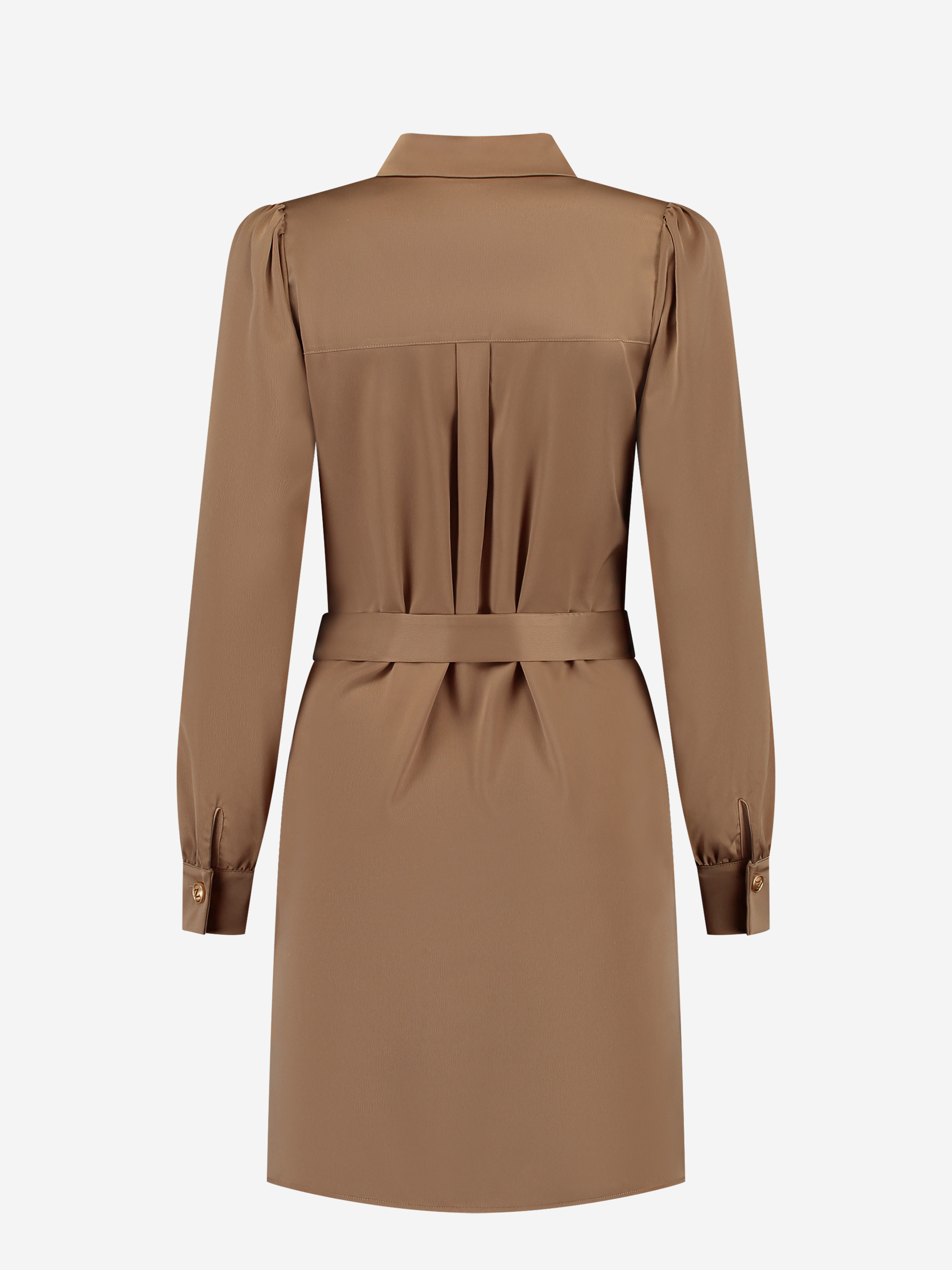 Satijn look jurk met taille koord
