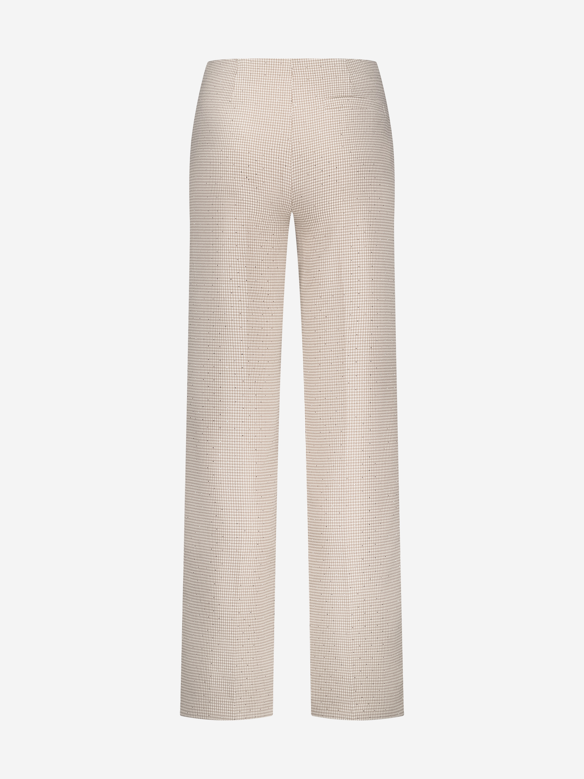 Broek met pied-de-poule patroon en strass steentjes