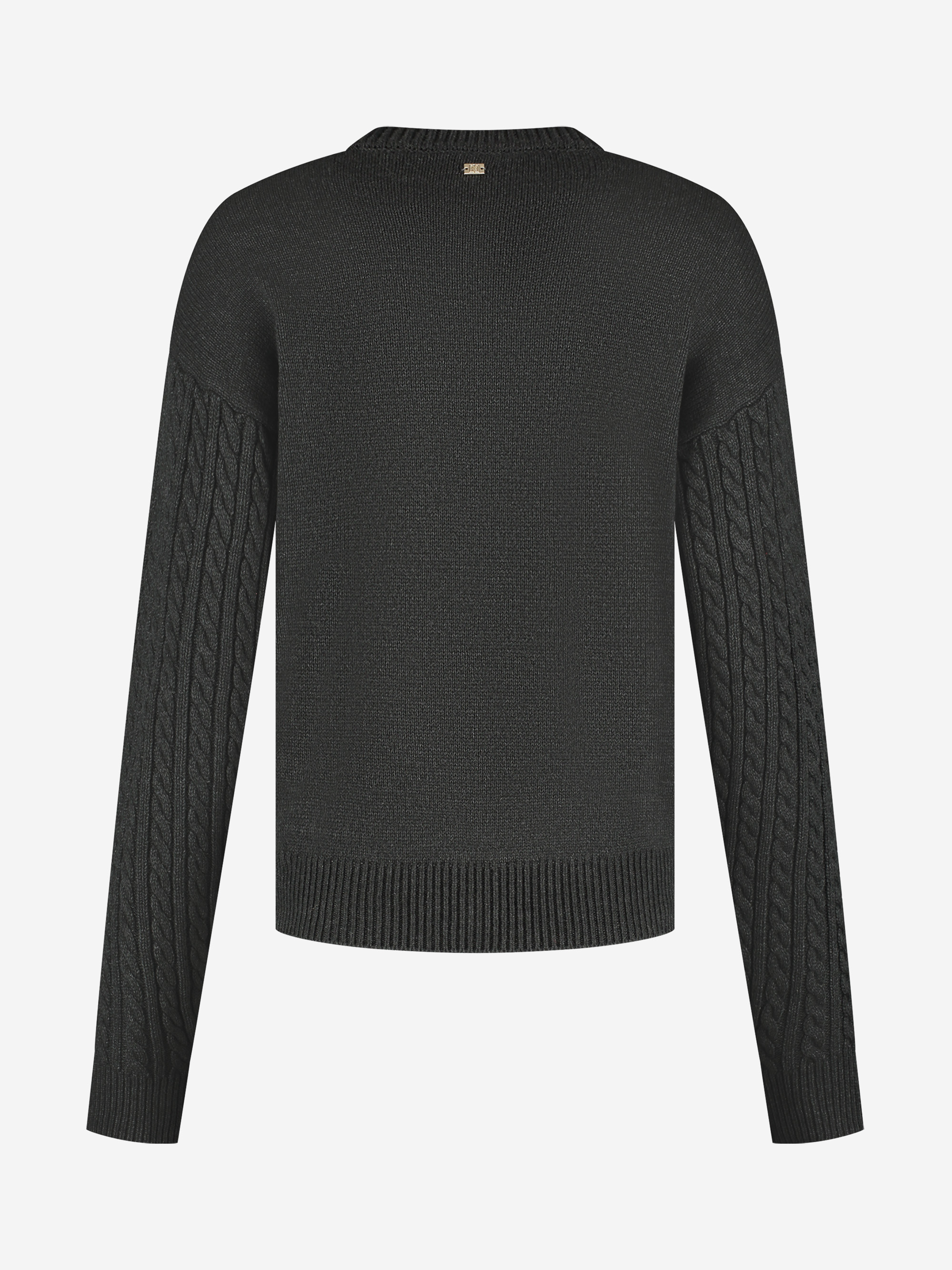 Cable knitted sweater with N logo print