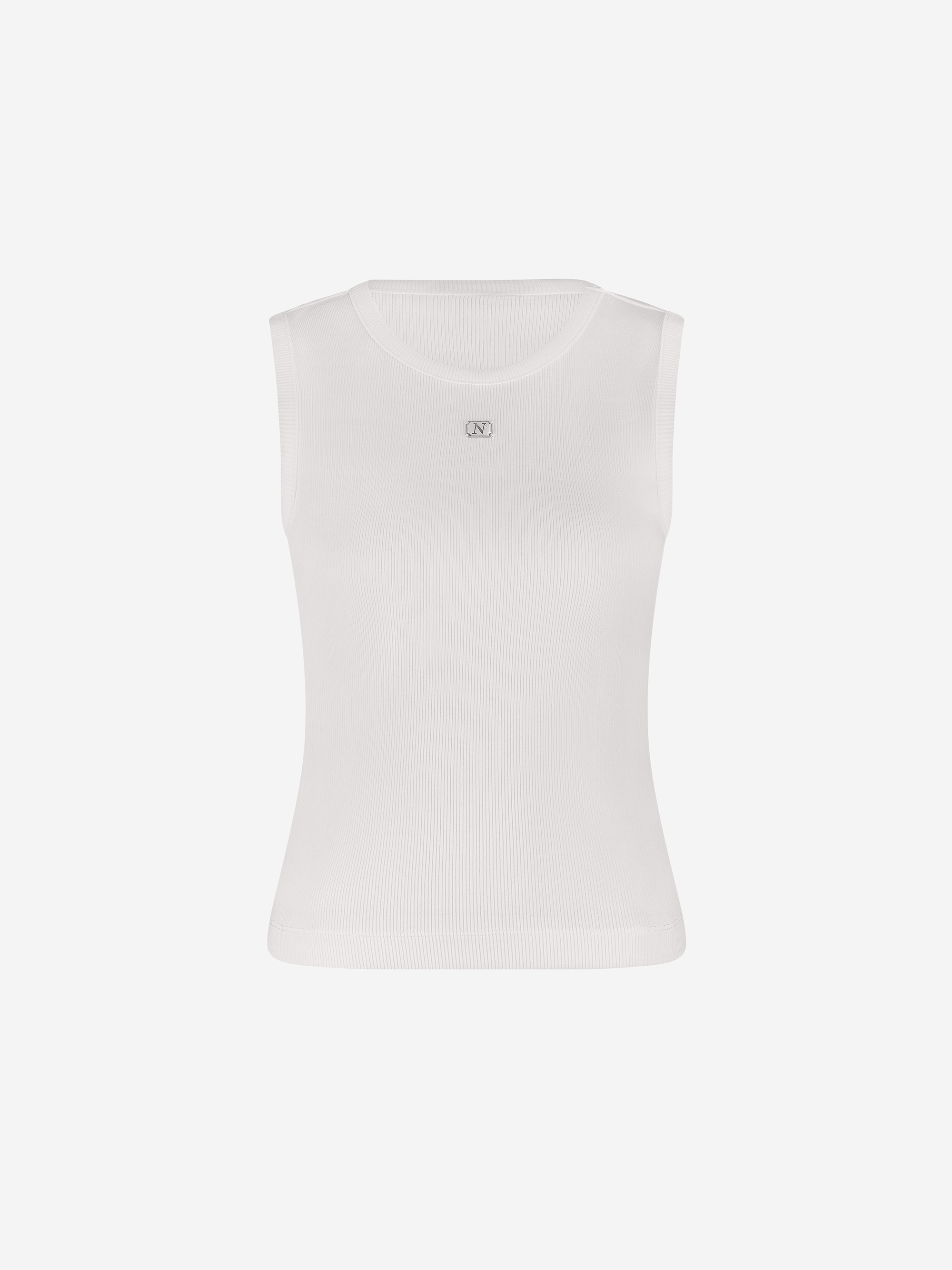 Geribbelde basic top