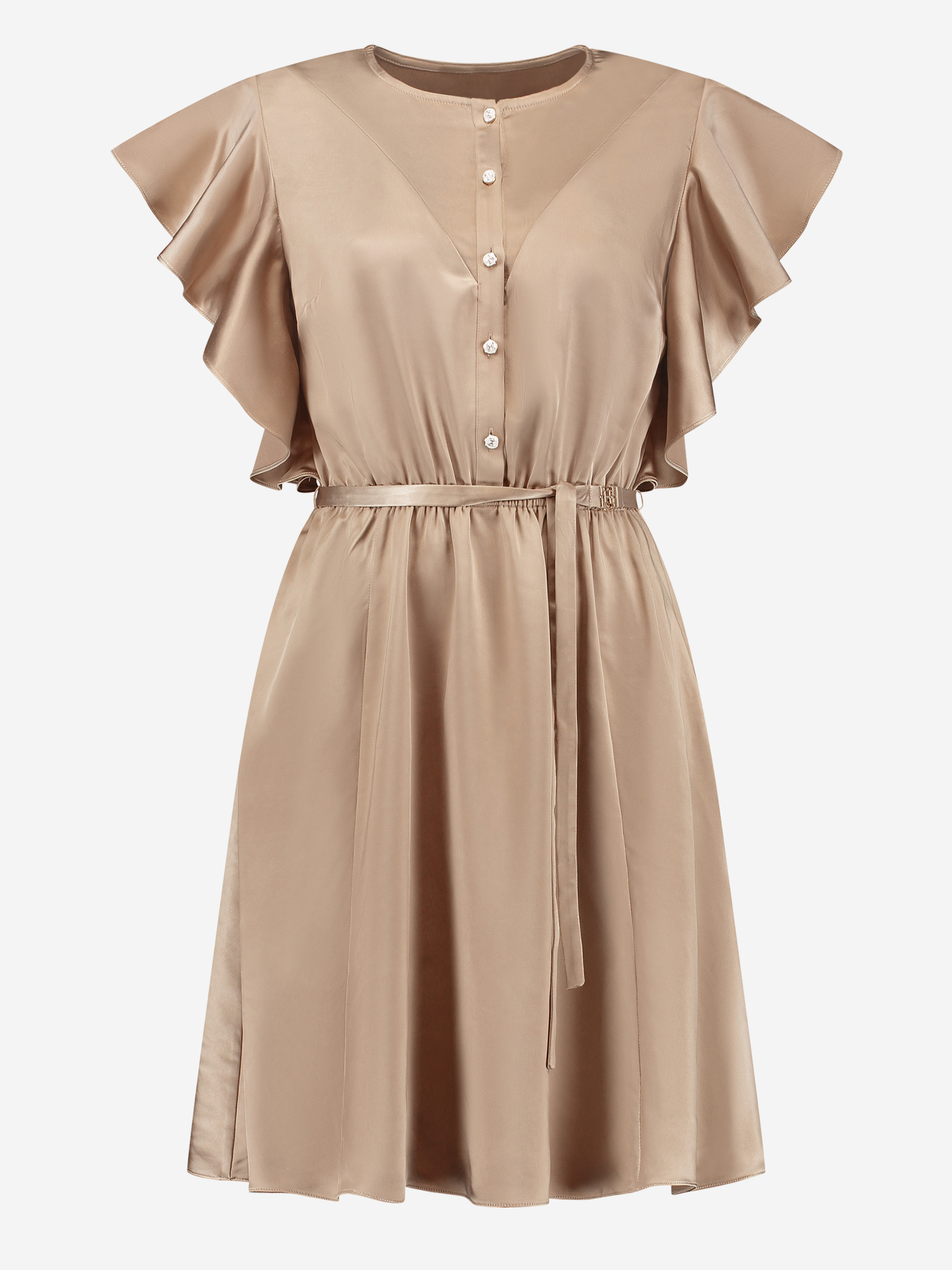 Satin look dress with butterfly sleeves