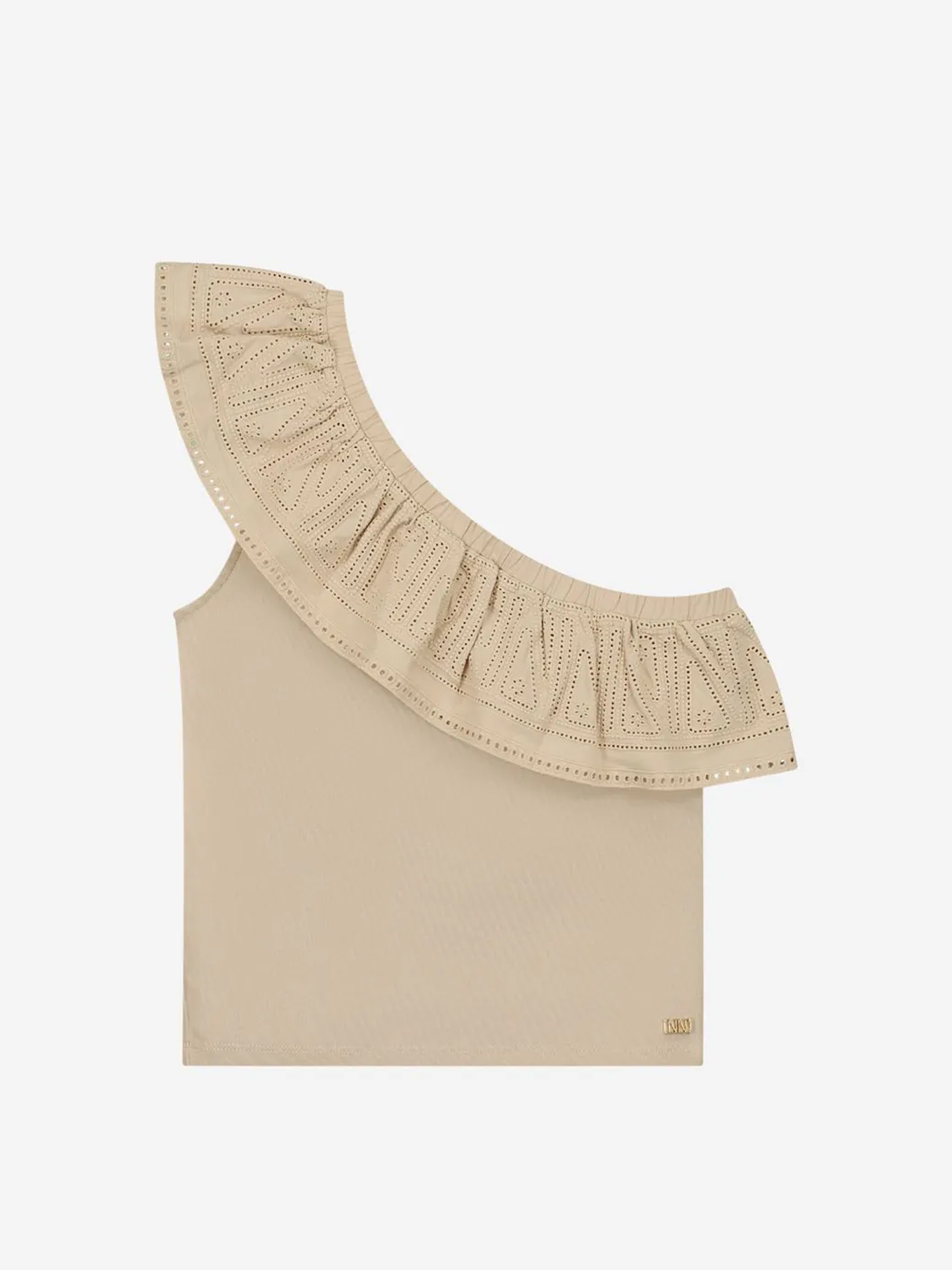 One shoulder top with embroidery