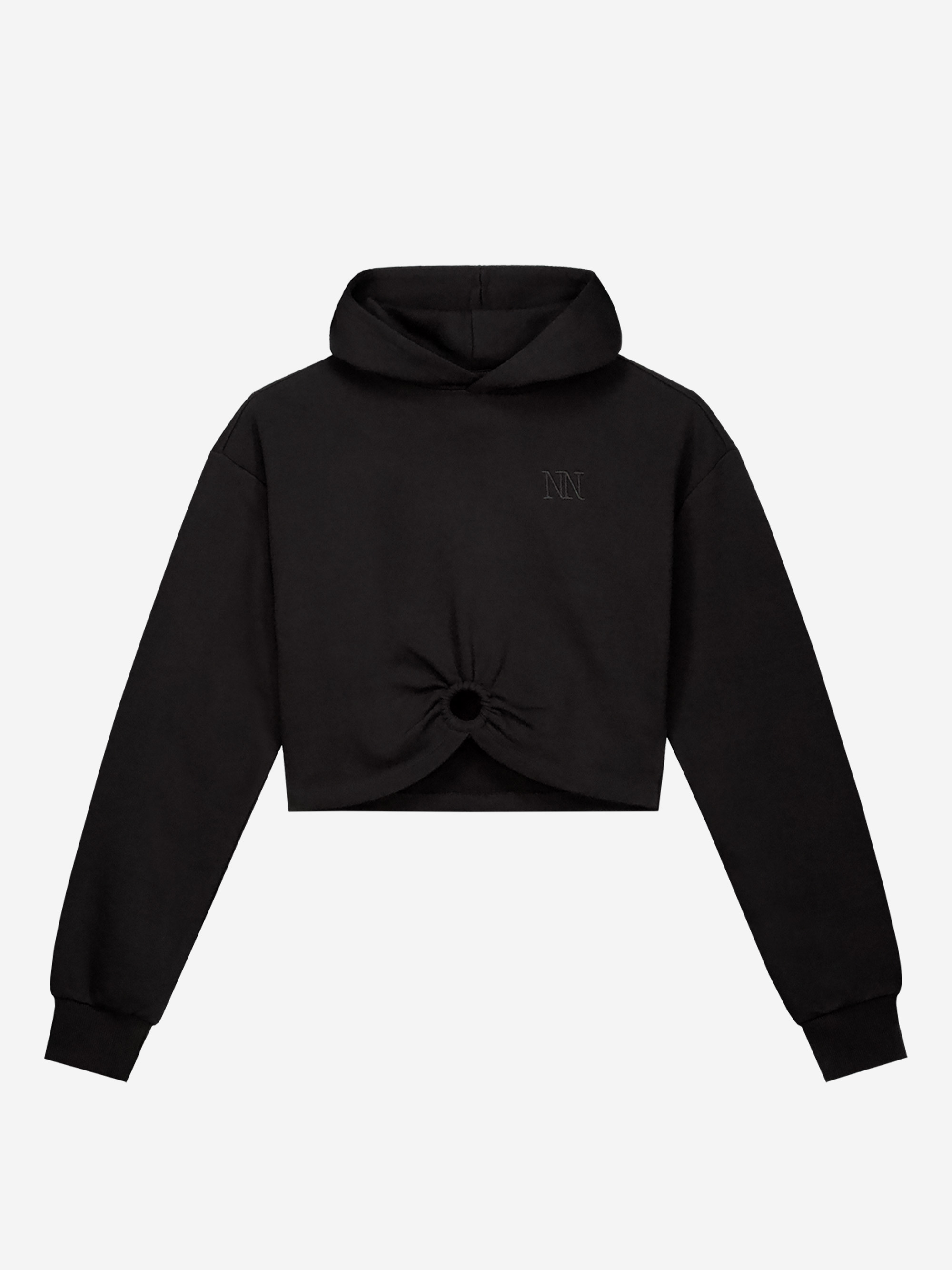 Cropped hoodie with ring
