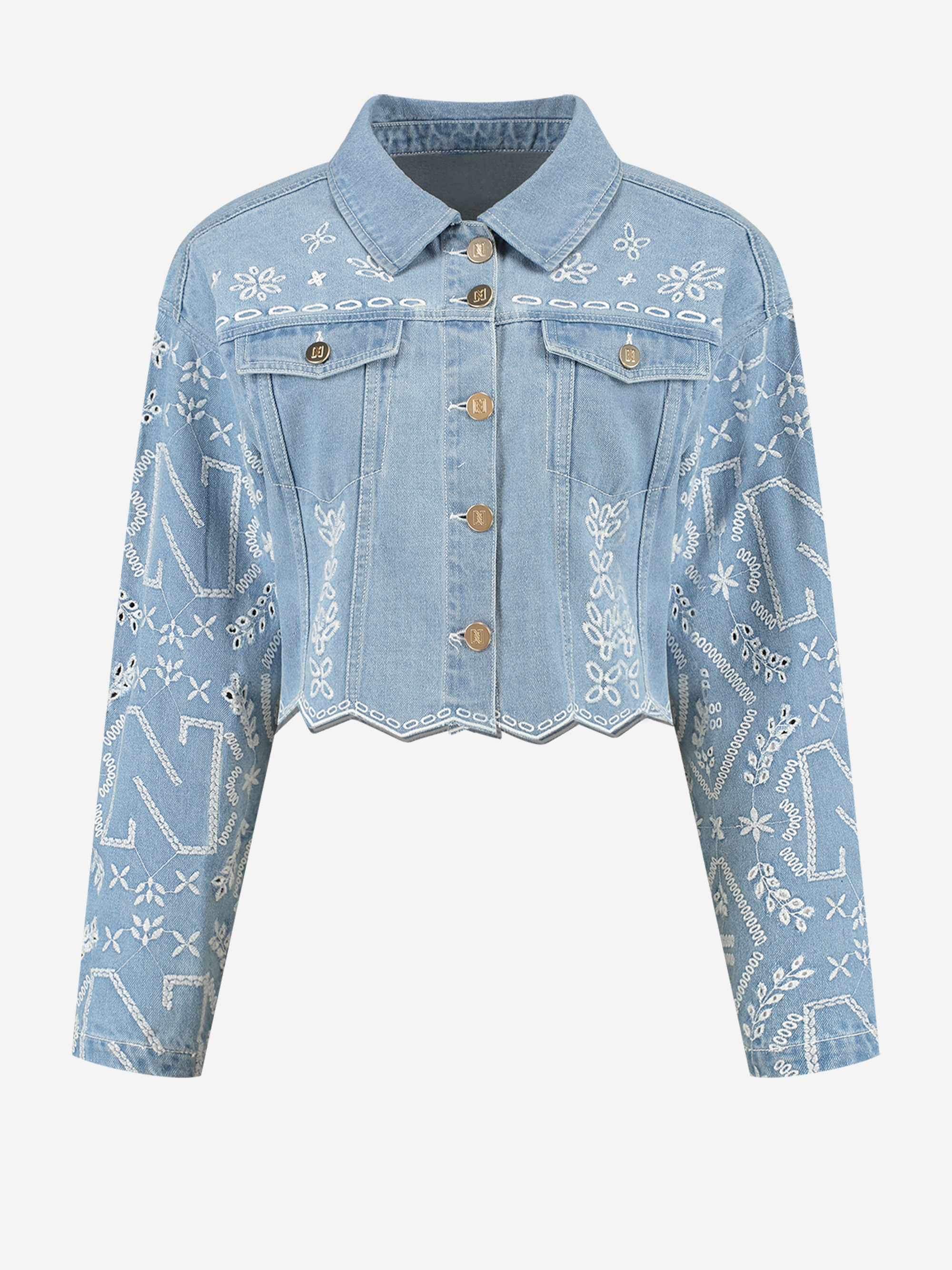 Denim jacket with embroidery