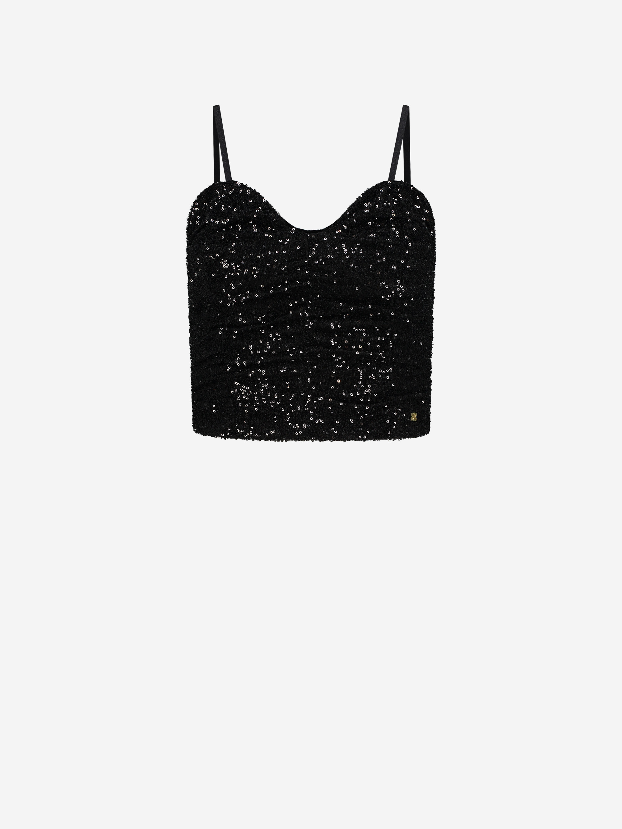 Sequin top with v-neckline