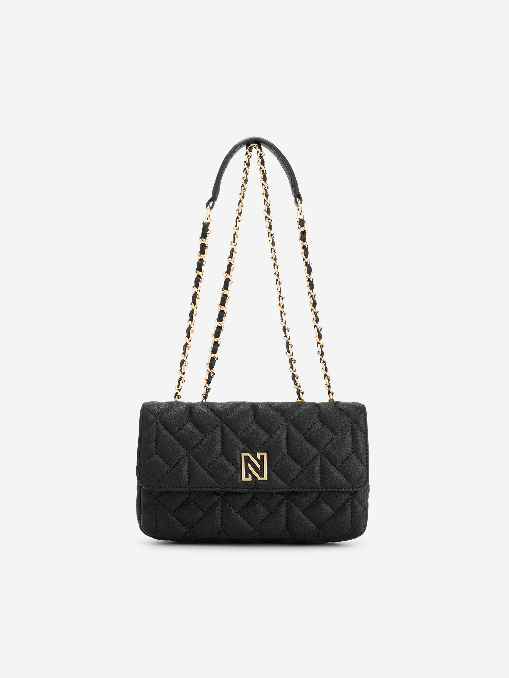 Quilted shoulderbag with chain