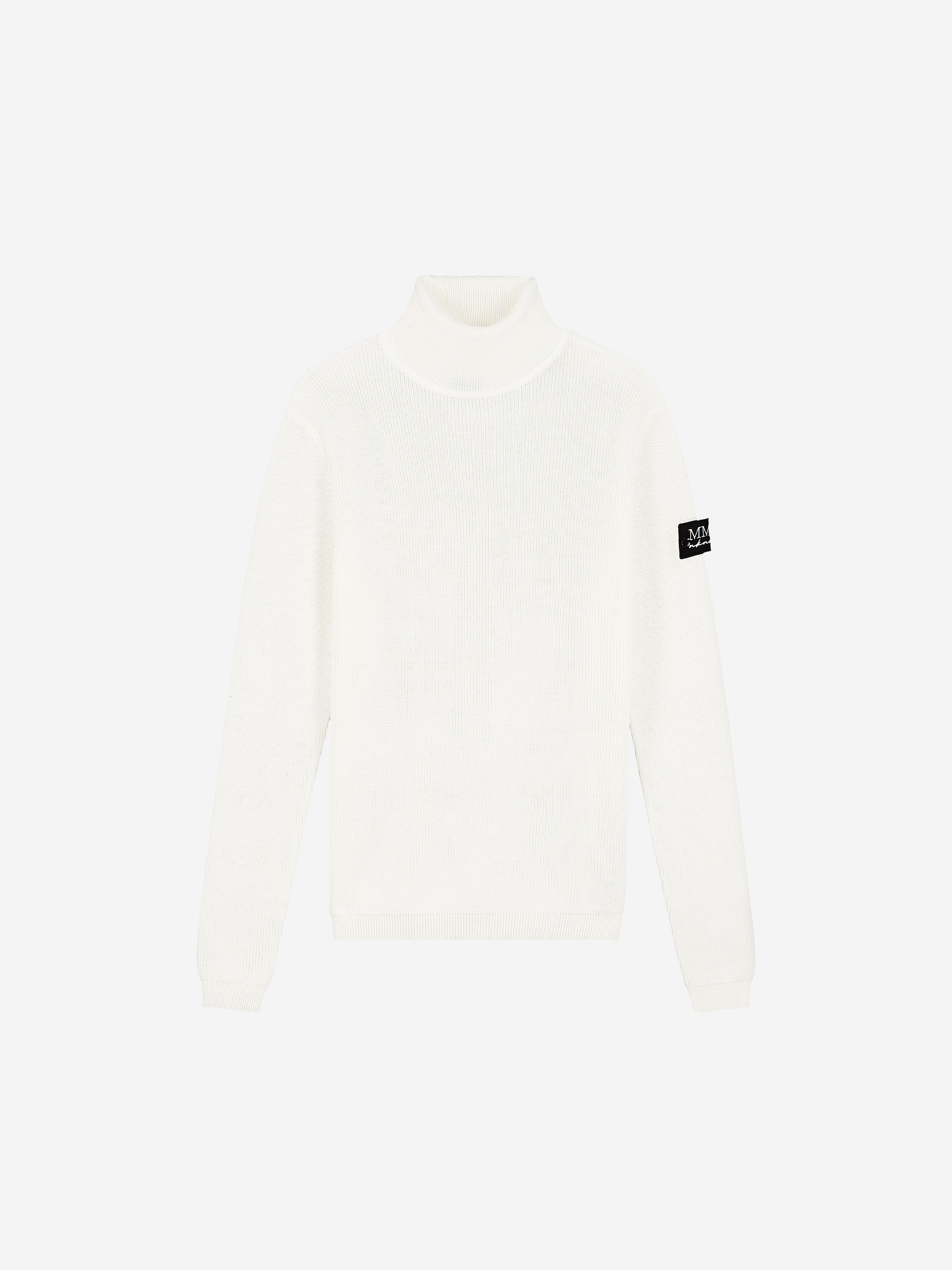 Sweater with turtleneck and logo on the sleeve
