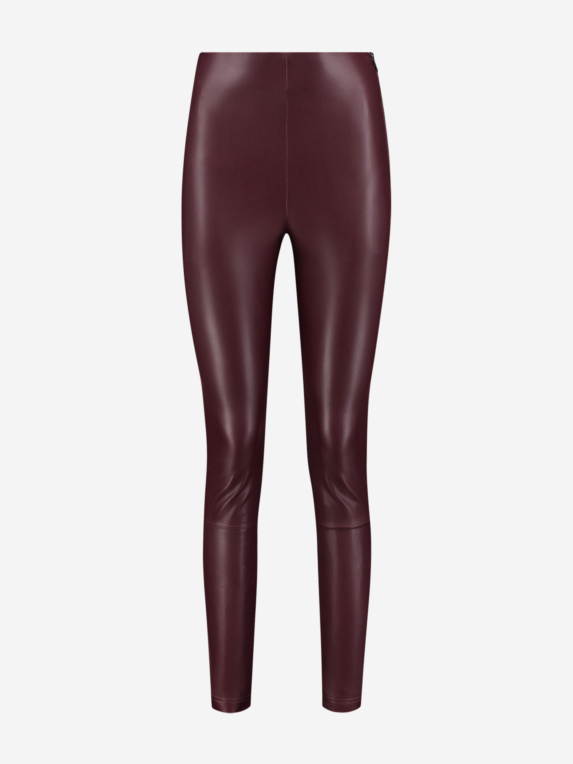 Vegan leather pants with high rise