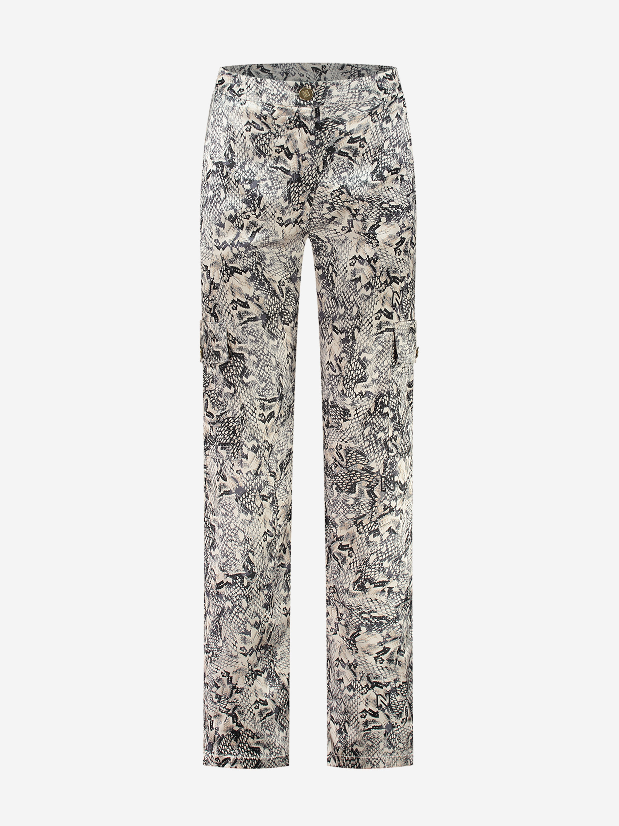 Straight pants with snake print