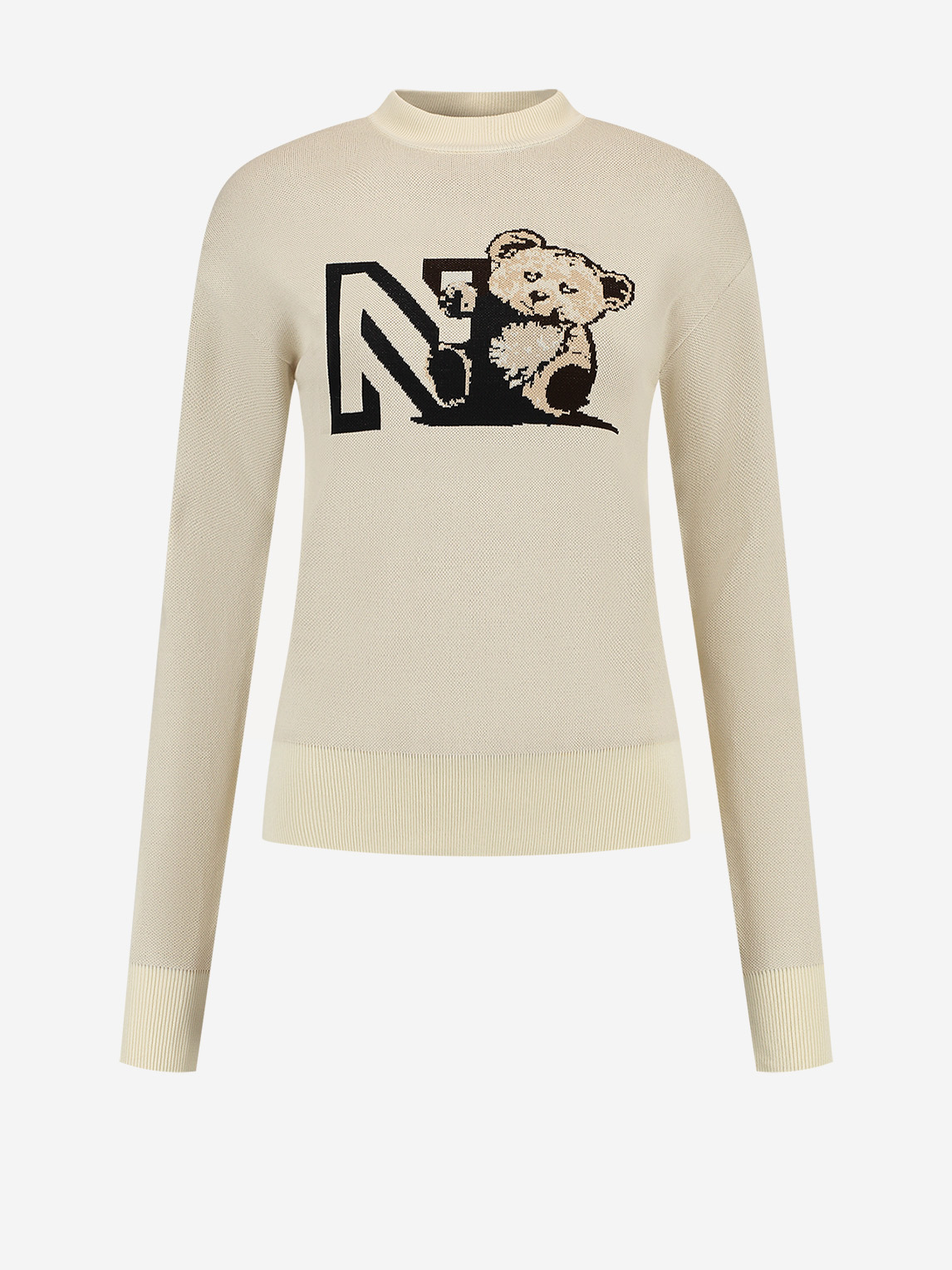 Sweater with turtleneck and logo print