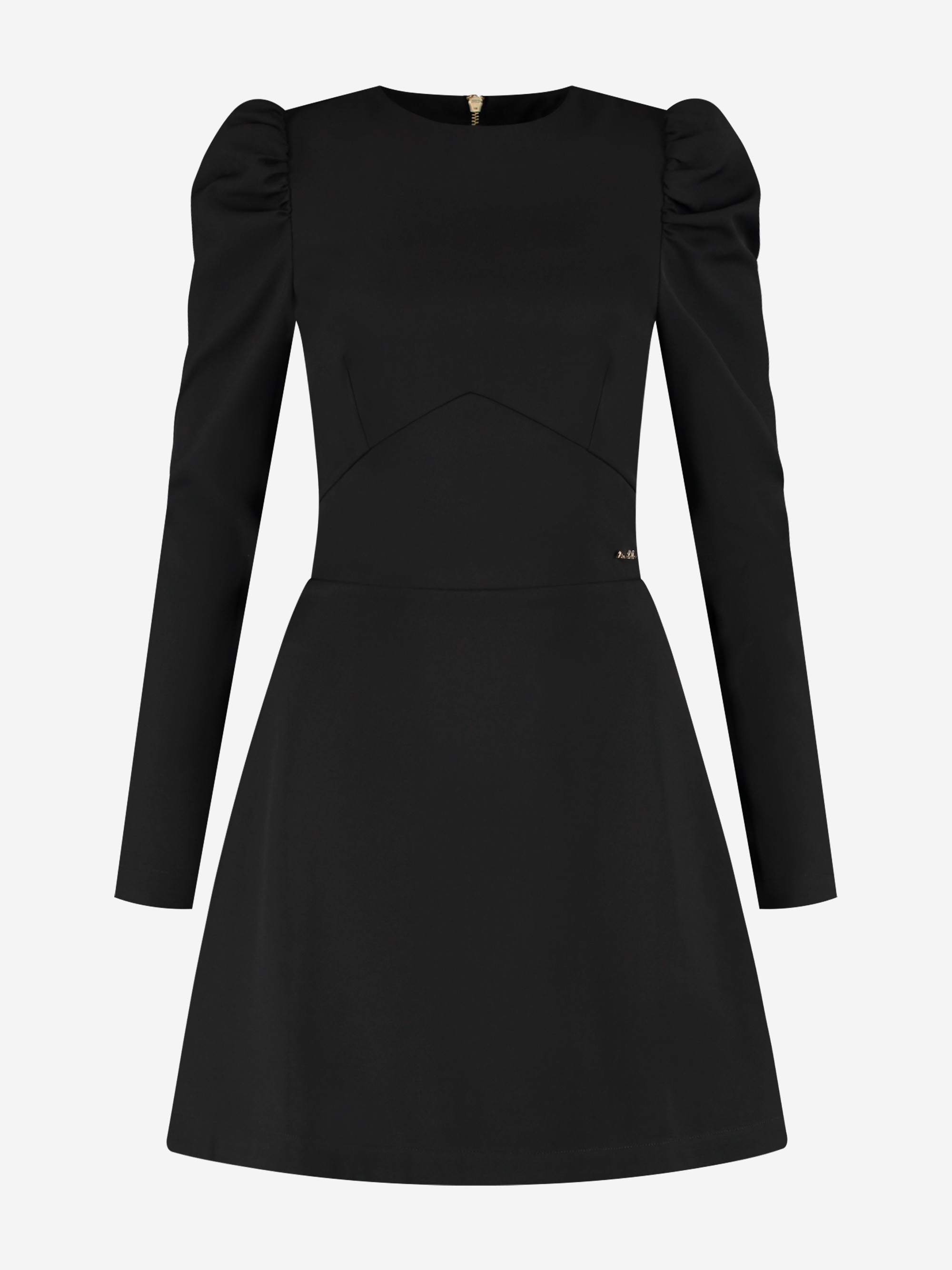 Short A-line dress with puff sleeves