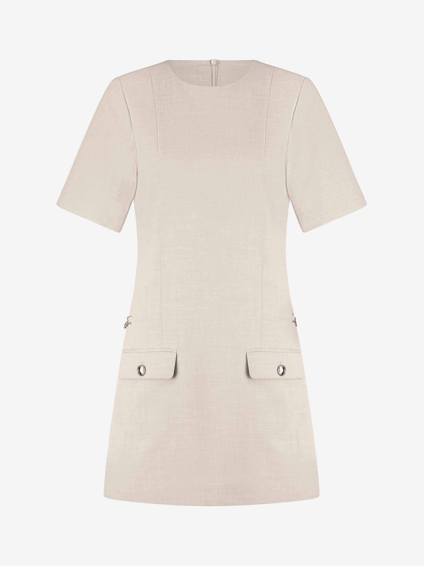 Gemêleerde jurk met kettingdetails