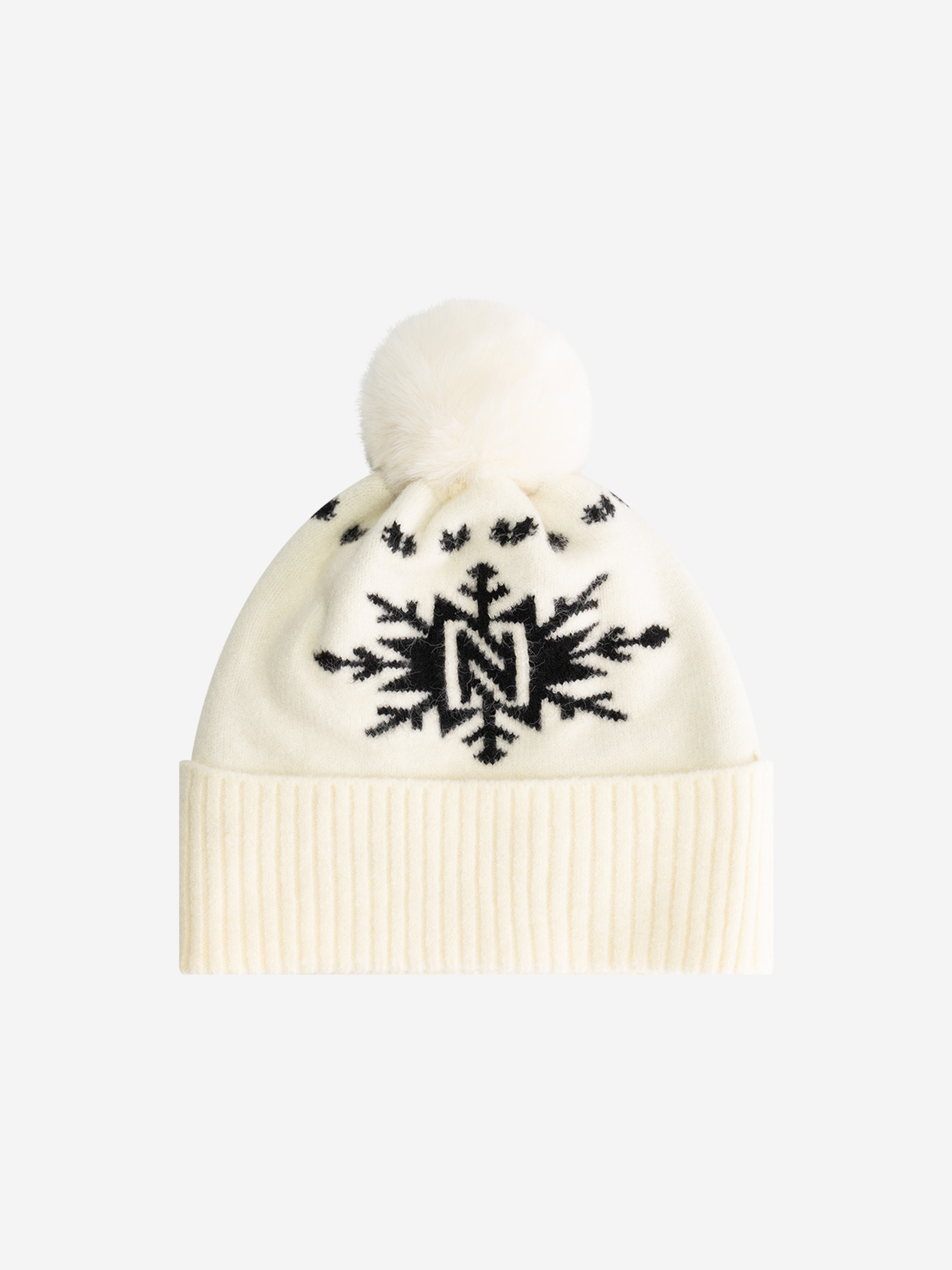 Muts met N-logo en fluffy pompon