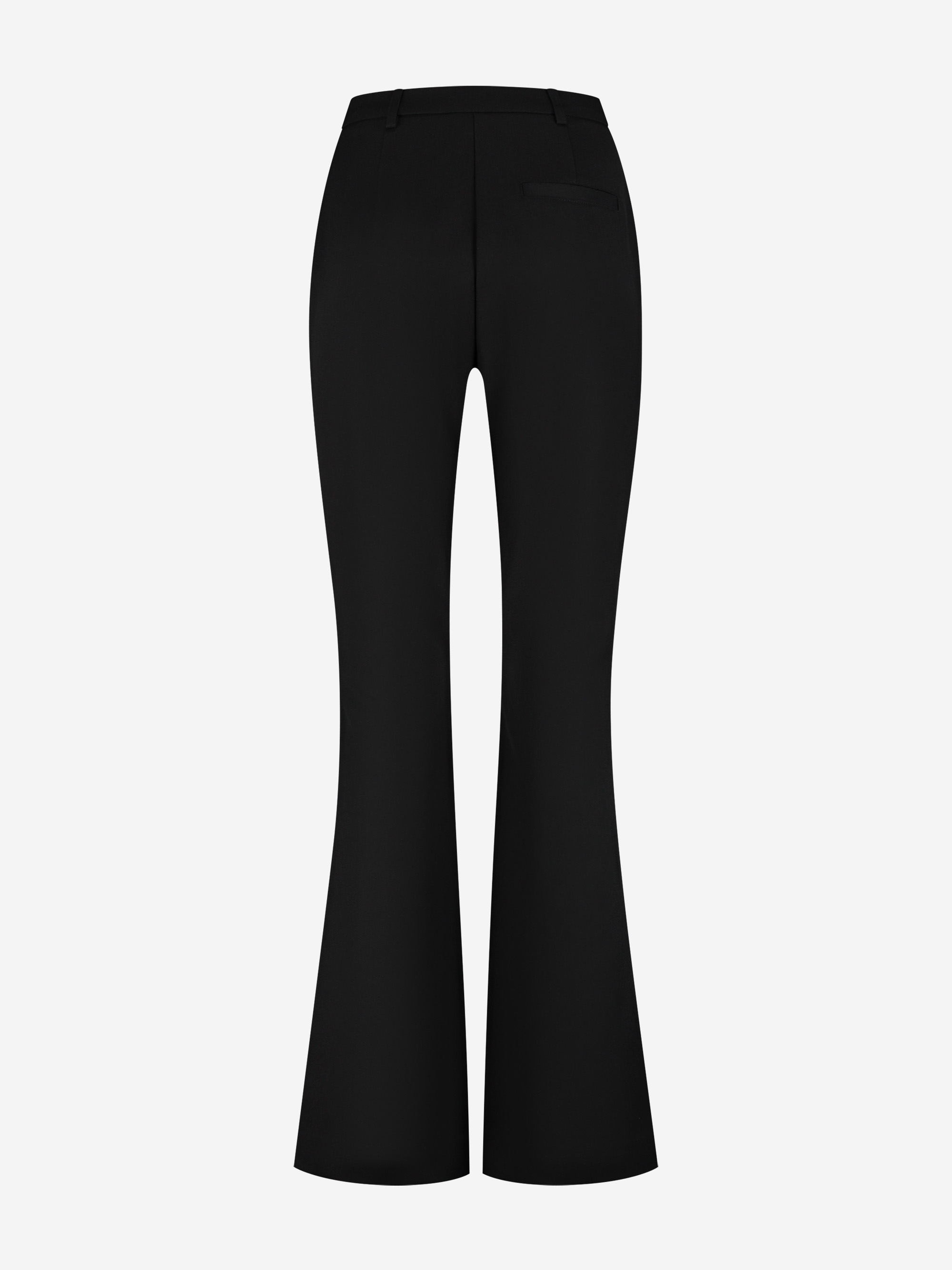 Fitted flared pants with front seam and N-buttons 