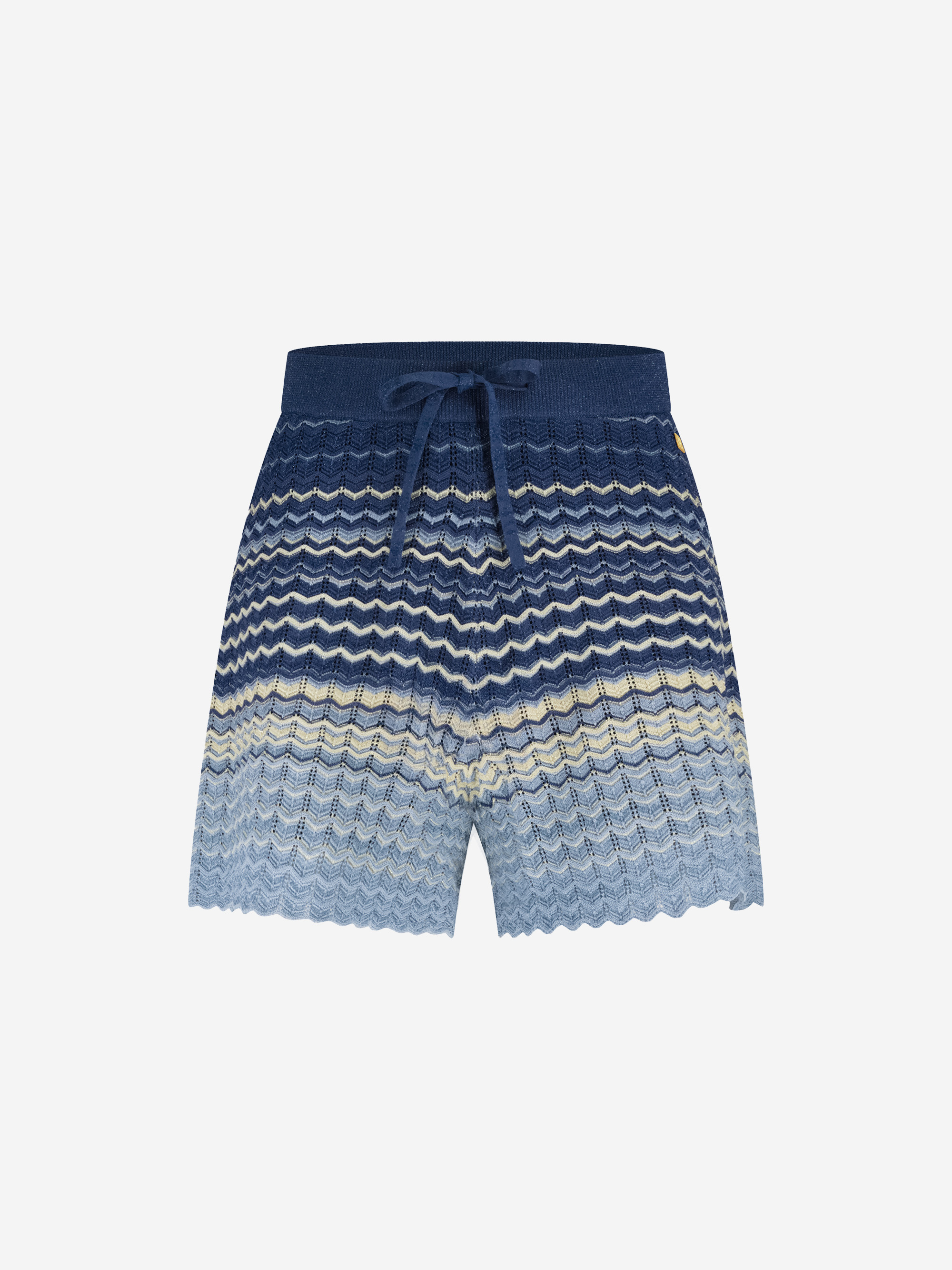 Ajour knitted shorts with glitter thread