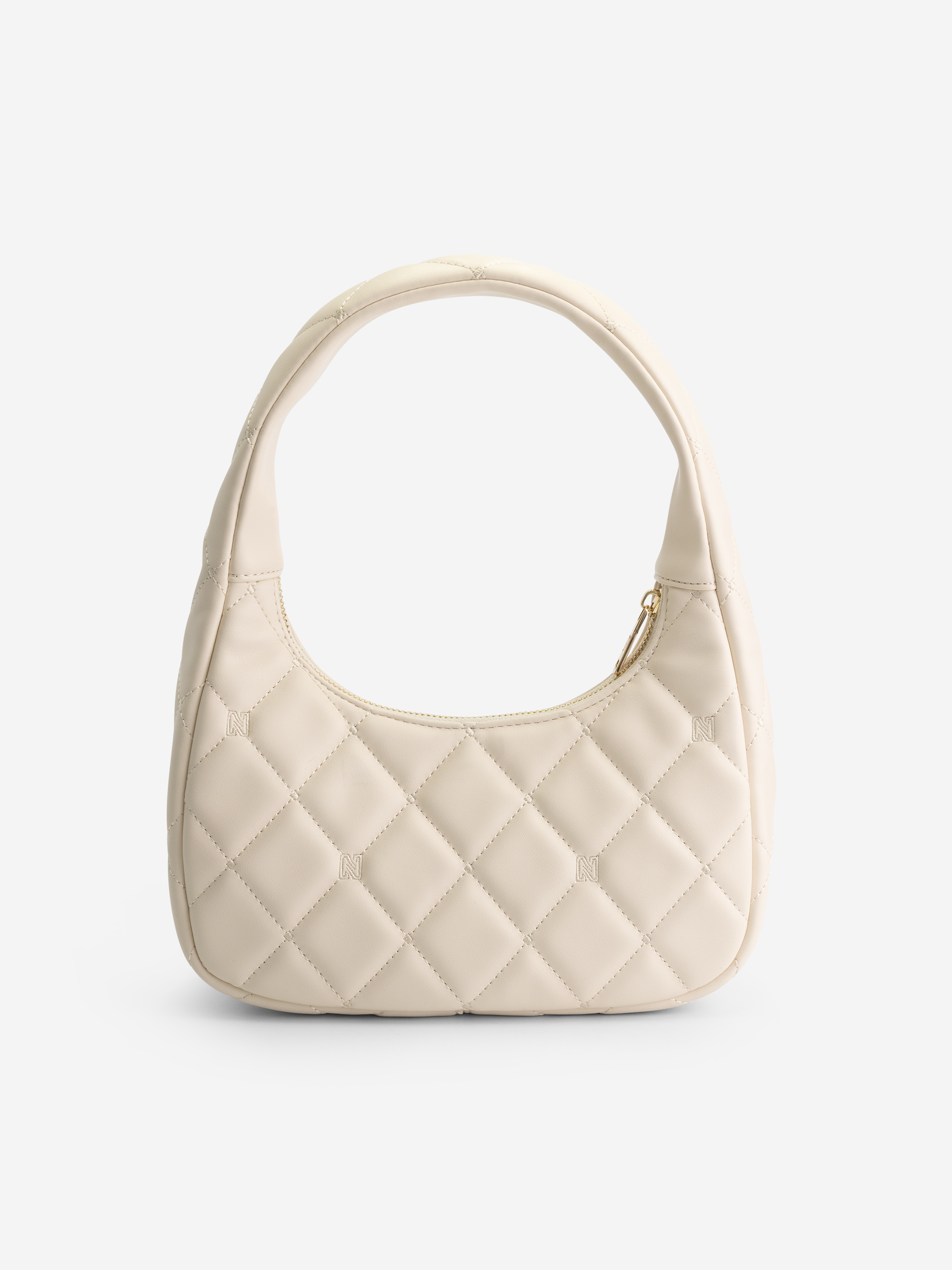 Quilted shoulder bag with logo pattern
