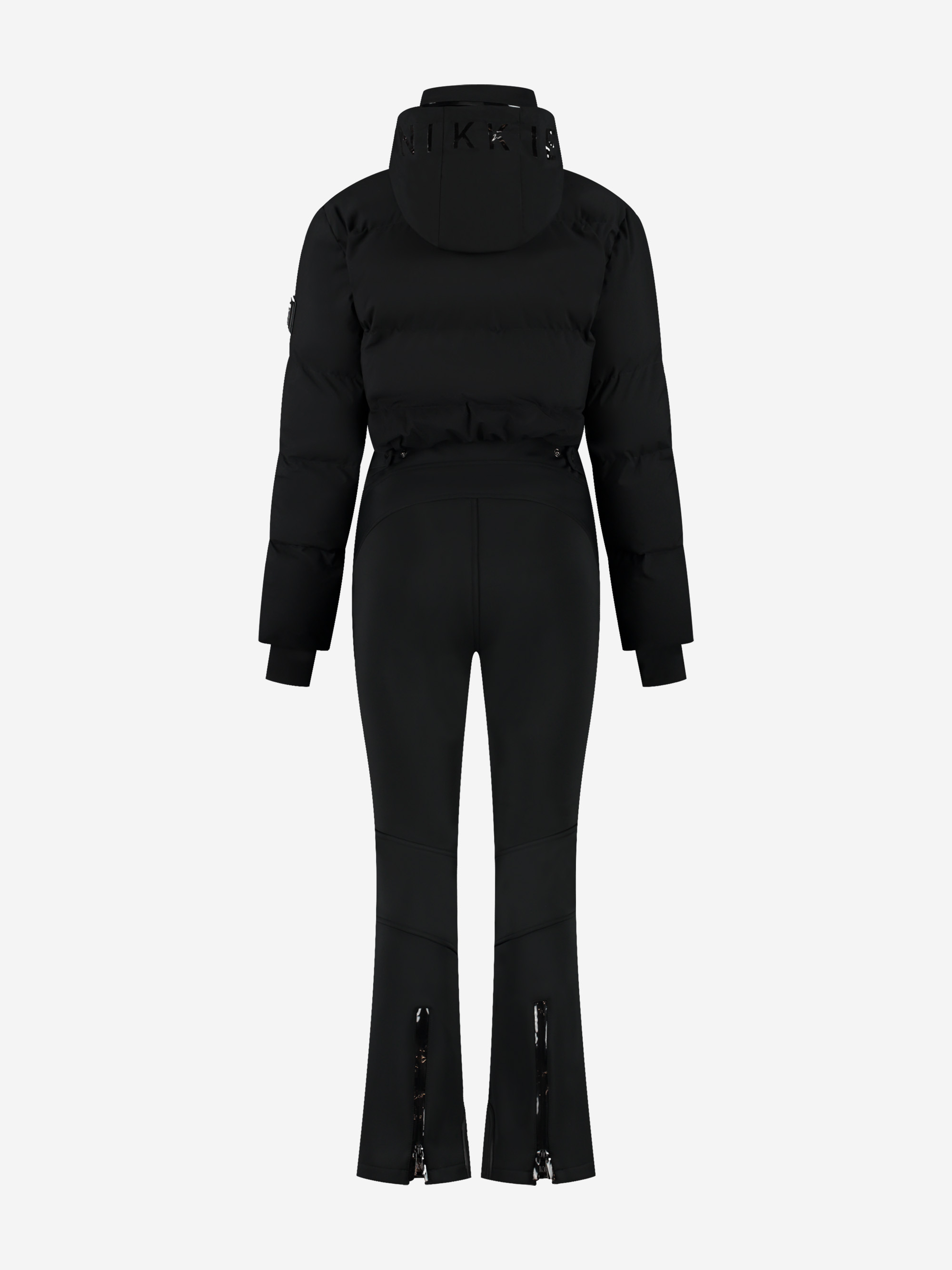 Ski jumpsuit with waterproof protection and adjustable details