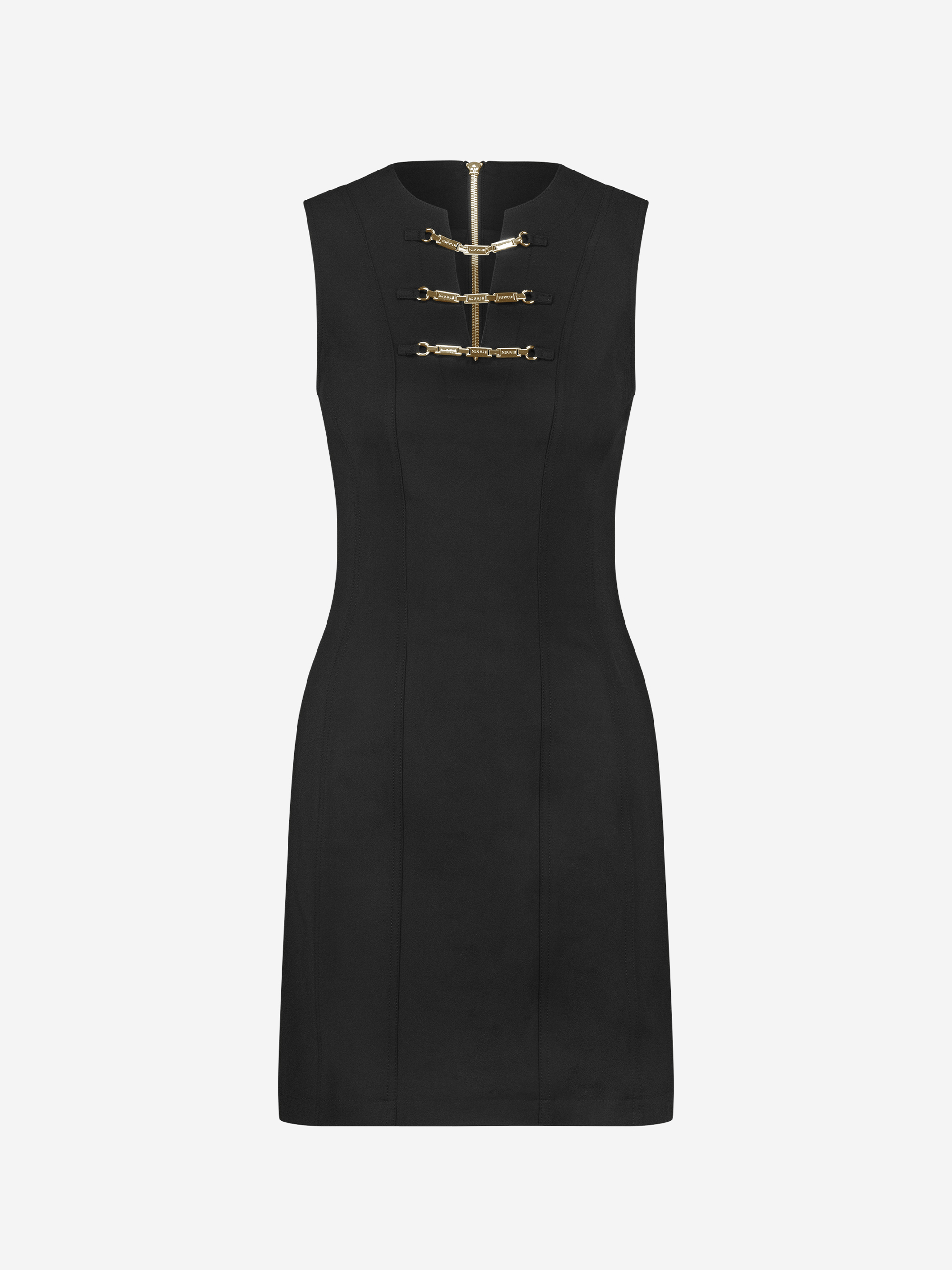Aansluitende jurk met ketting details