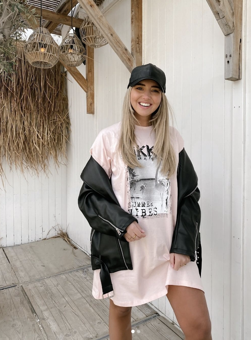 Flamingo Oversized Tee Dress
