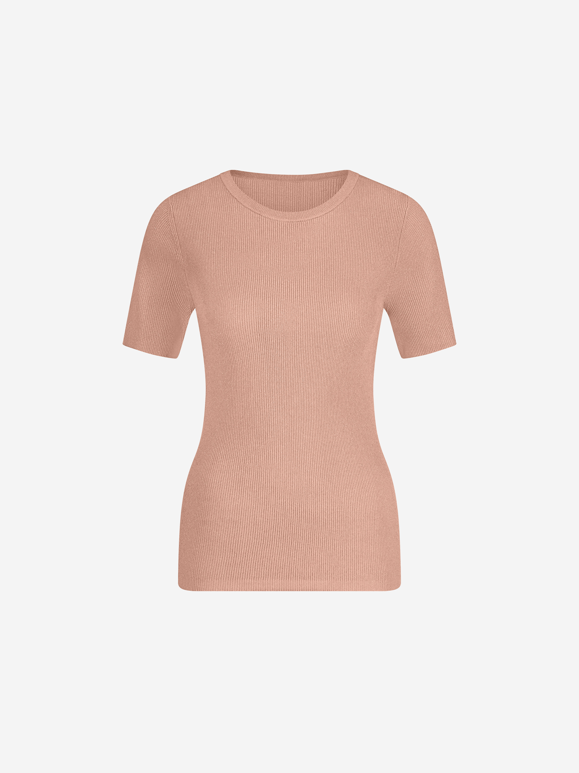 Geribbelde top met doorgeweven glitterdraadje