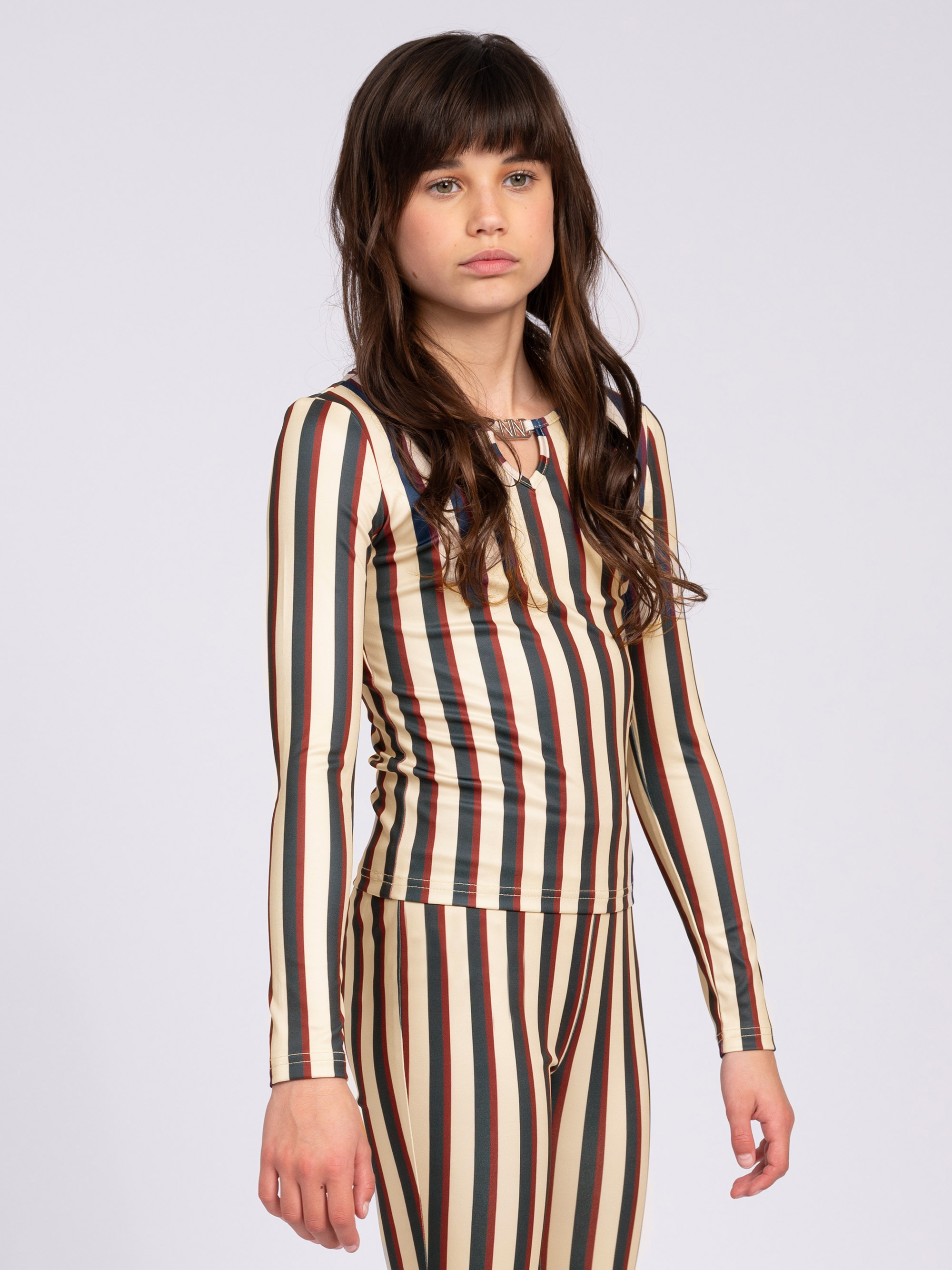 Fitted top with stripes