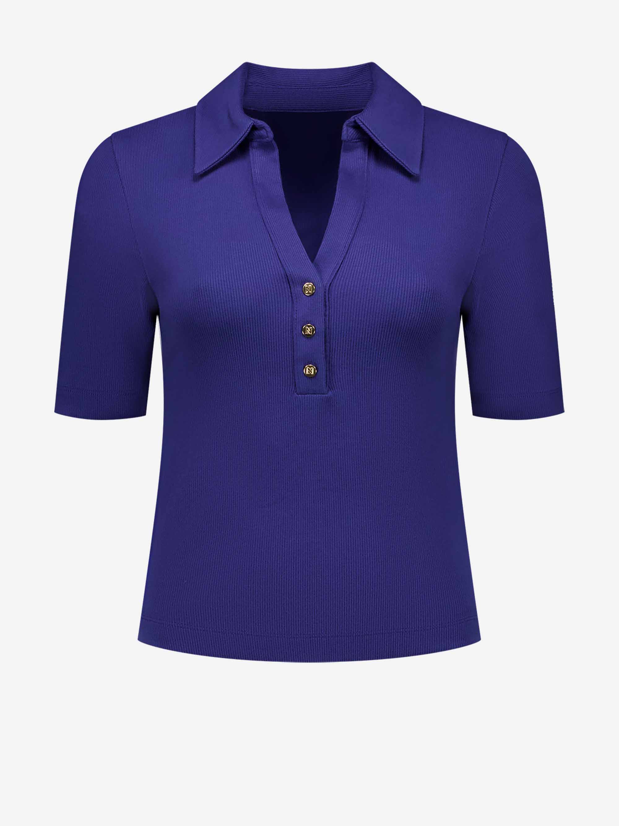Ribbed T-shirt with buttons