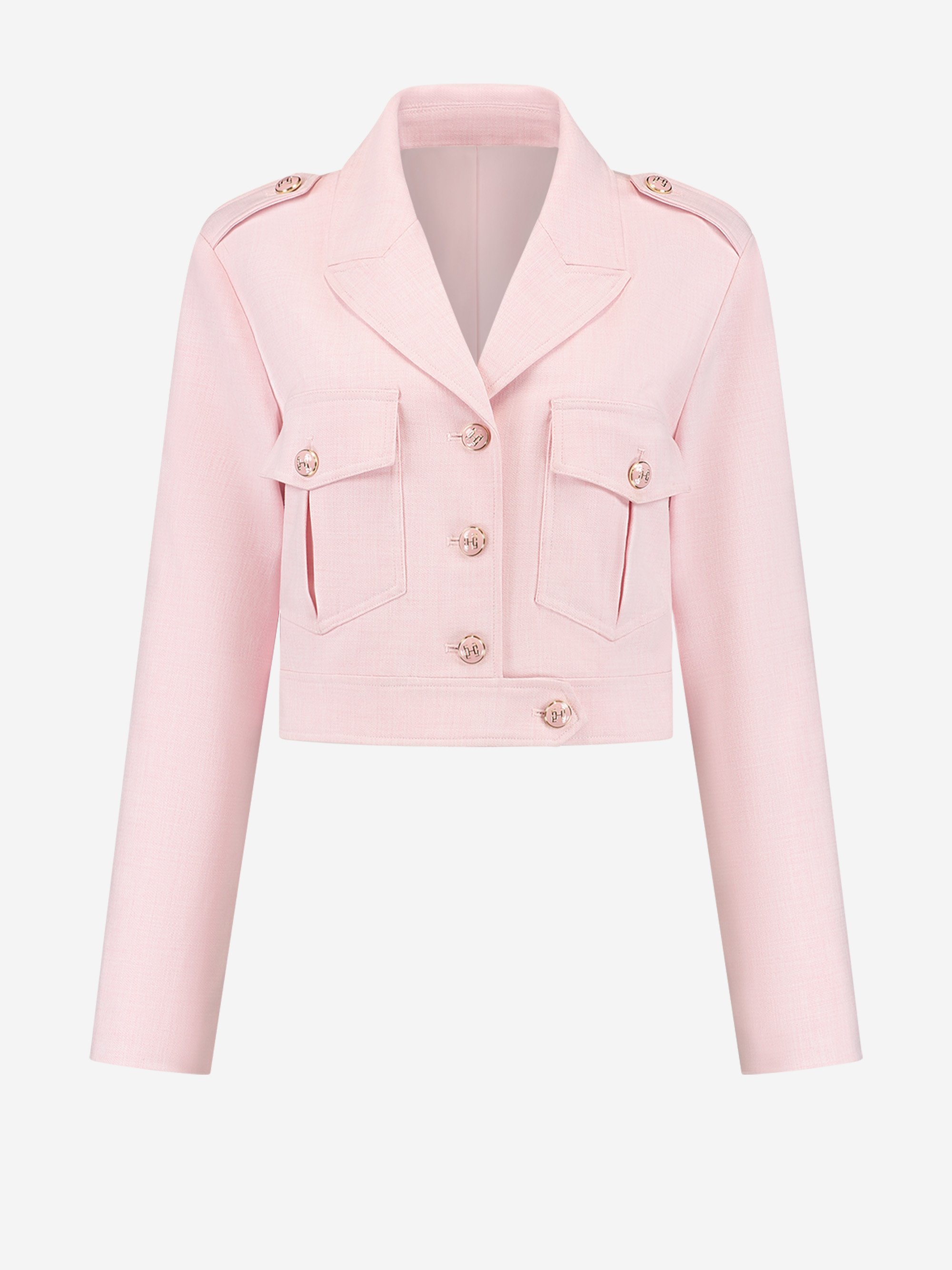 Cropped jacket met FH knopen