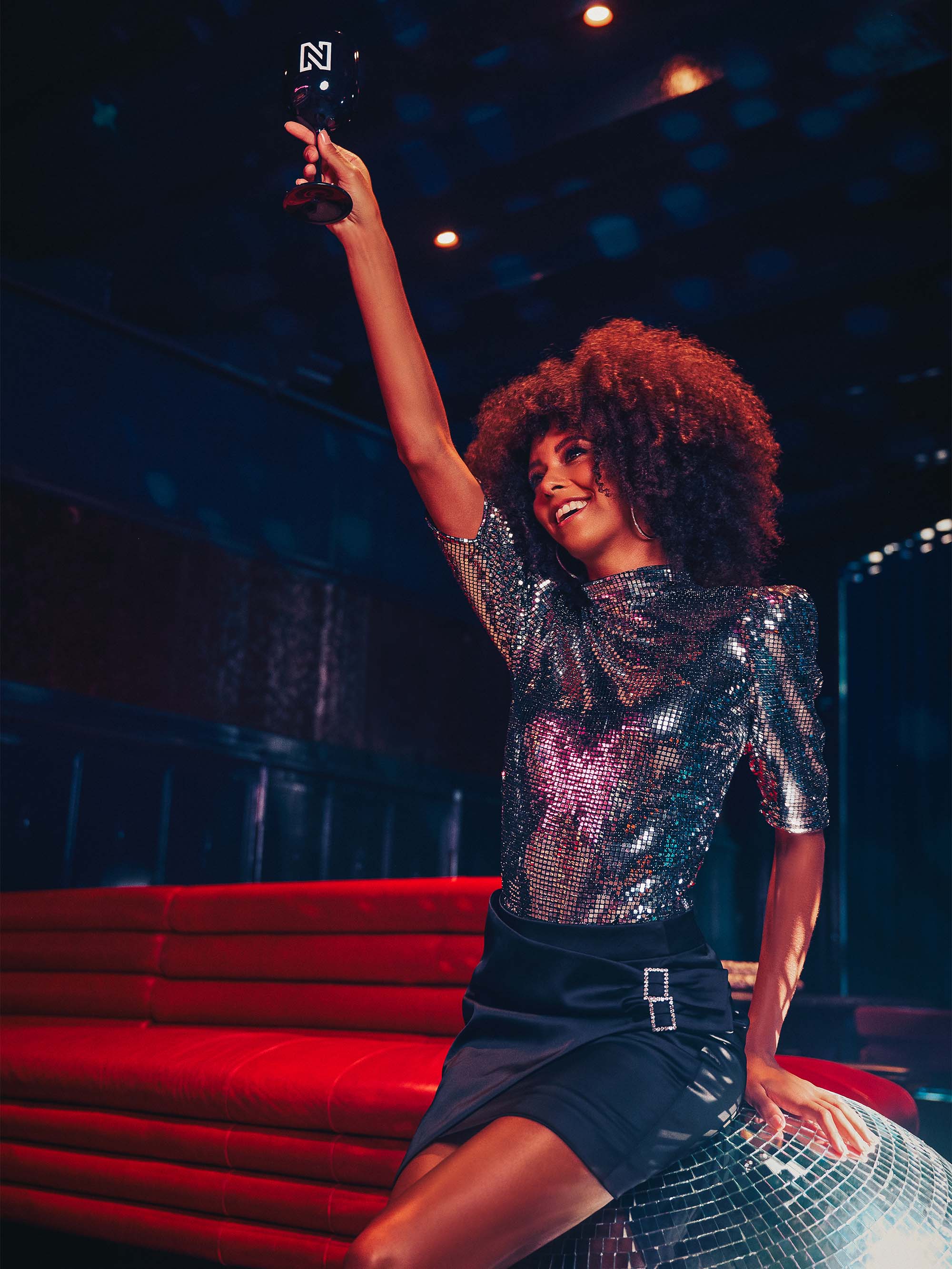 All-over sequins top 