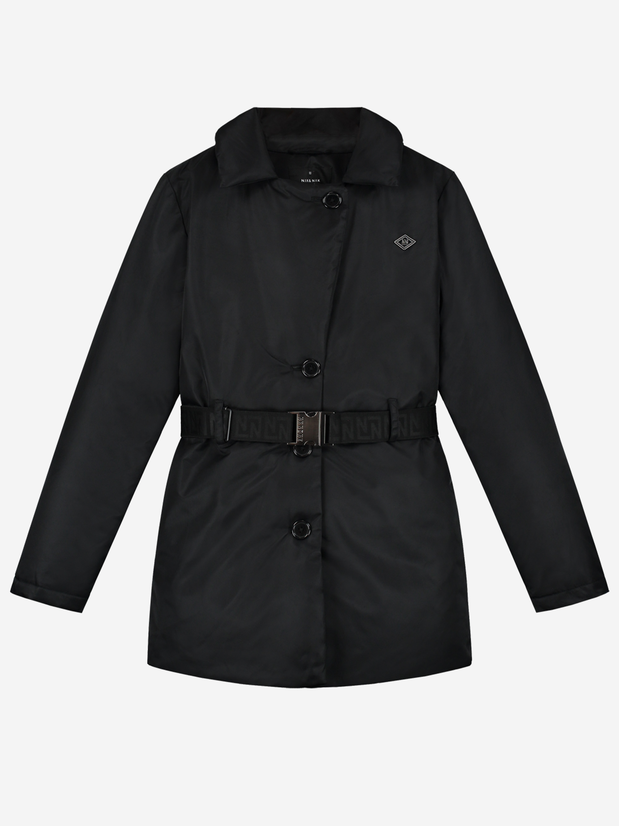 Puffer trenchcoat with belt