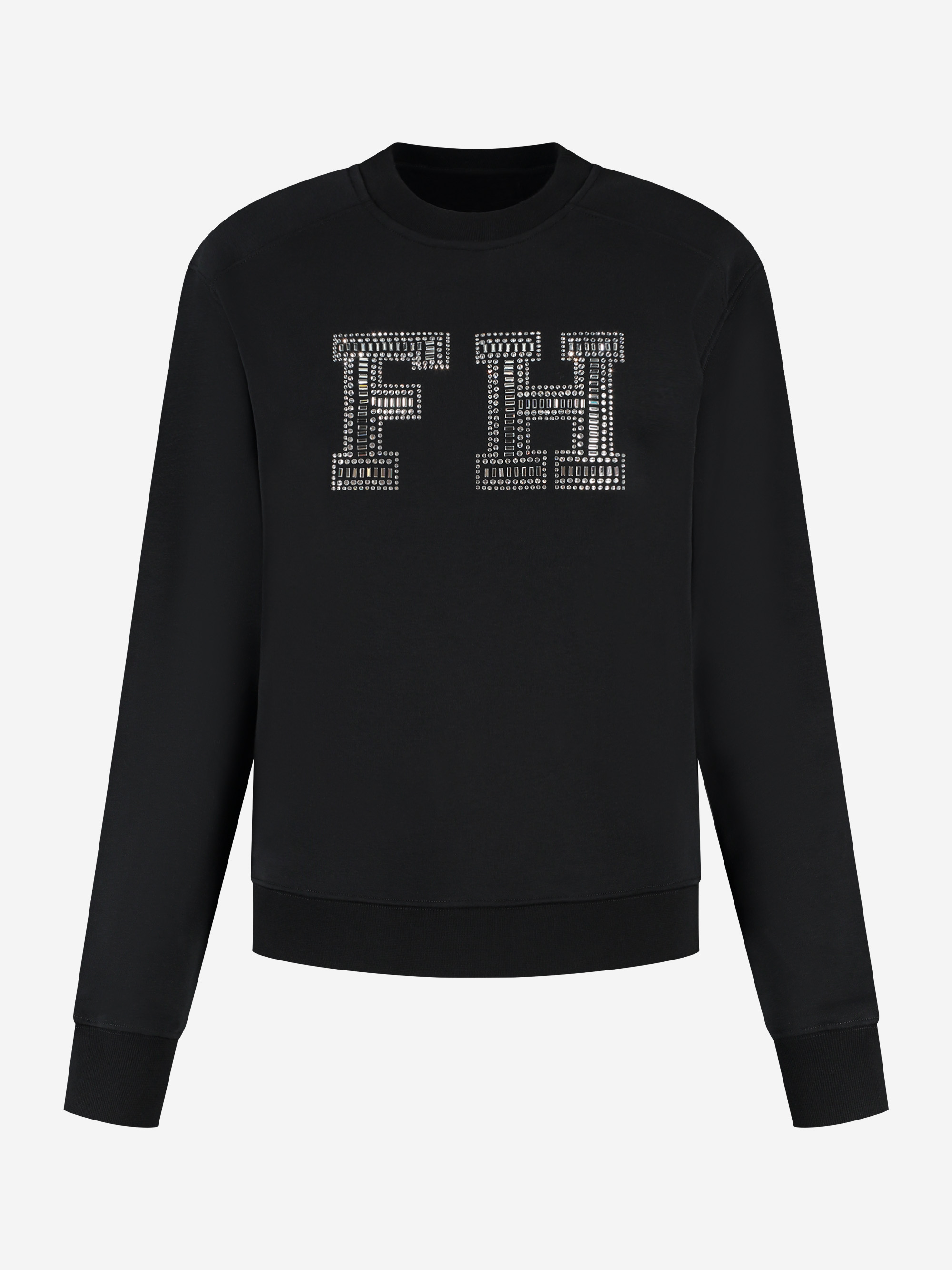 Loose-fitting sweater with FH logo made of studs